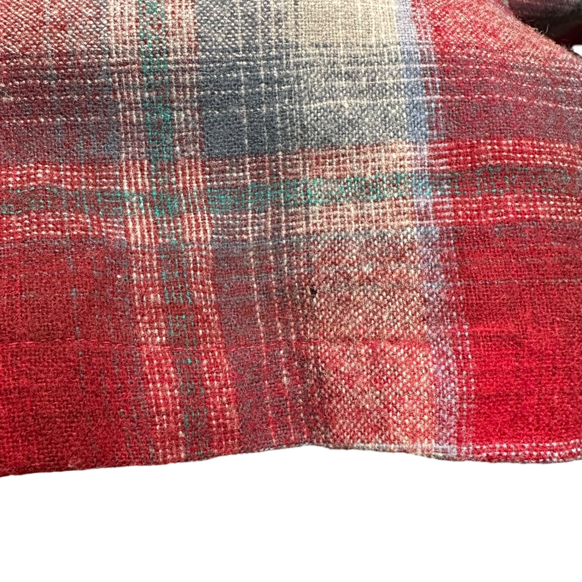 PENDLETON(ペンドルトン) 70's USA made Wool Check Flannel Shirt オープンカラー ウール チェック フランネル シャツ M レッド×グレー 70年代 ヴィンテージ 開襟