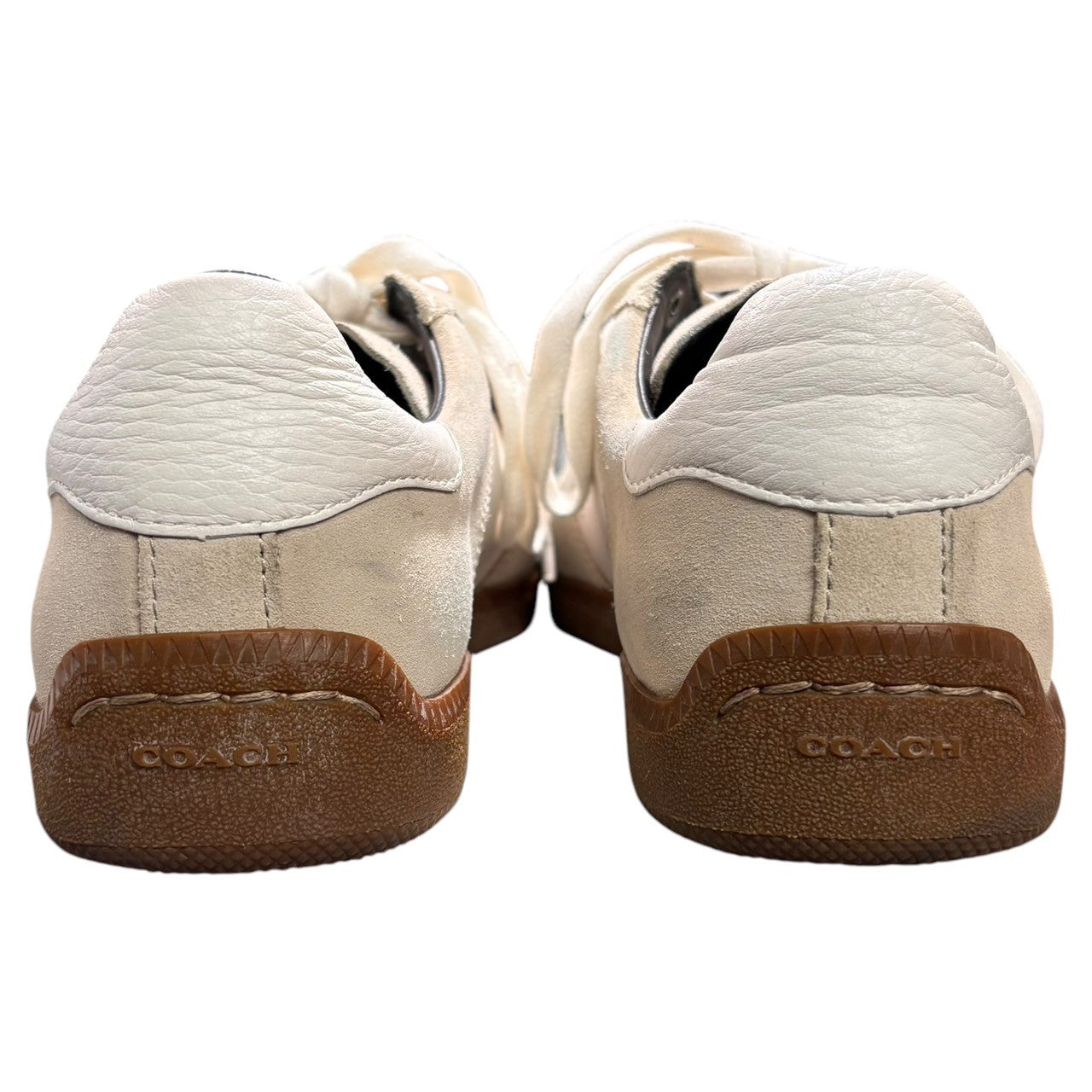 COACH(コーチ) GERMAN TRAINER ジャーマン トレーナー G1555 27cm ホワイト×グレー ローカット シューズ スニーカー レザー 箱付