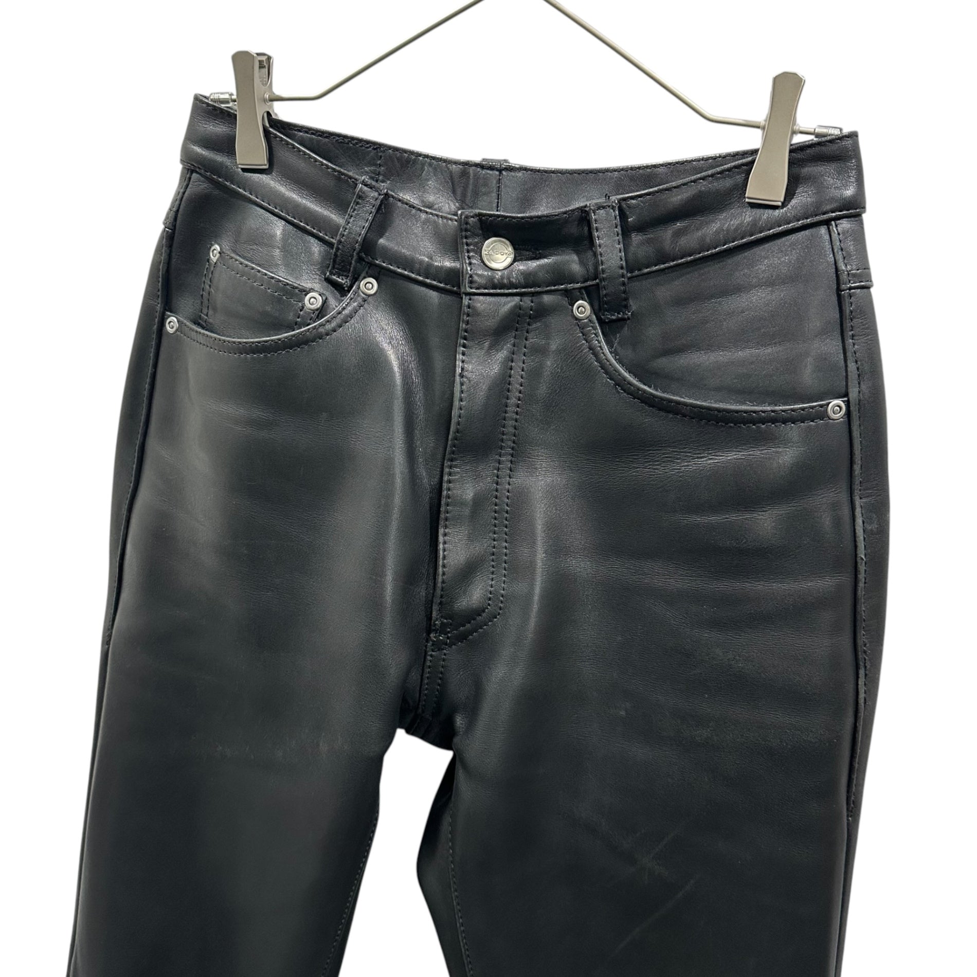 KADOYA(カドヤ) Leather biker pants レザー バイカー パンツ KQXSP-139 W30 ブラック