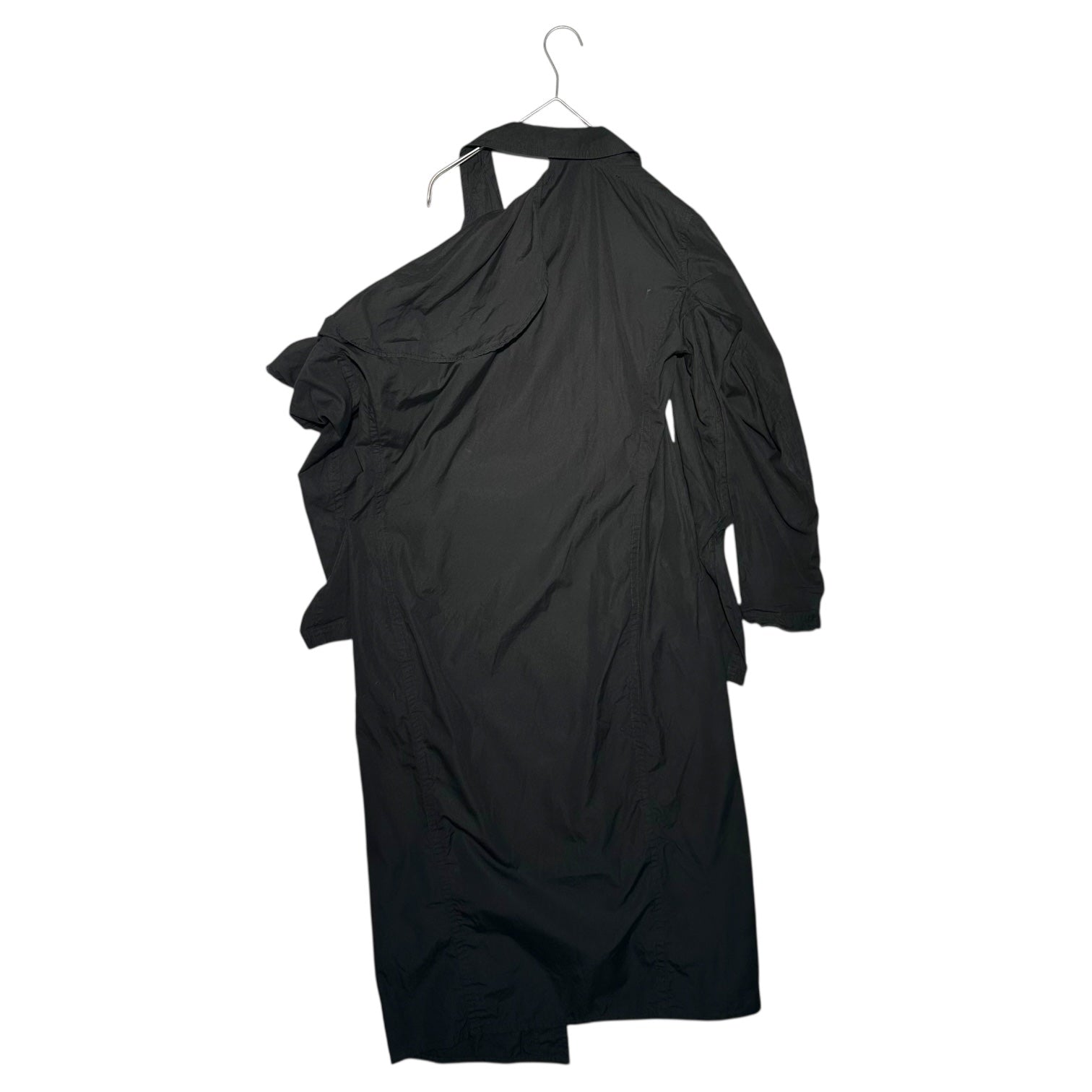 YOHJI YAMAMOTO NOIR(ヨウジヤマモトノアール) Asymmetrical Design One-Shoulder Shirt Long Dress アシンメトリー デザイン ワンショルダー シャツ ロング ワンピース NX-B15-001 1 ブラック