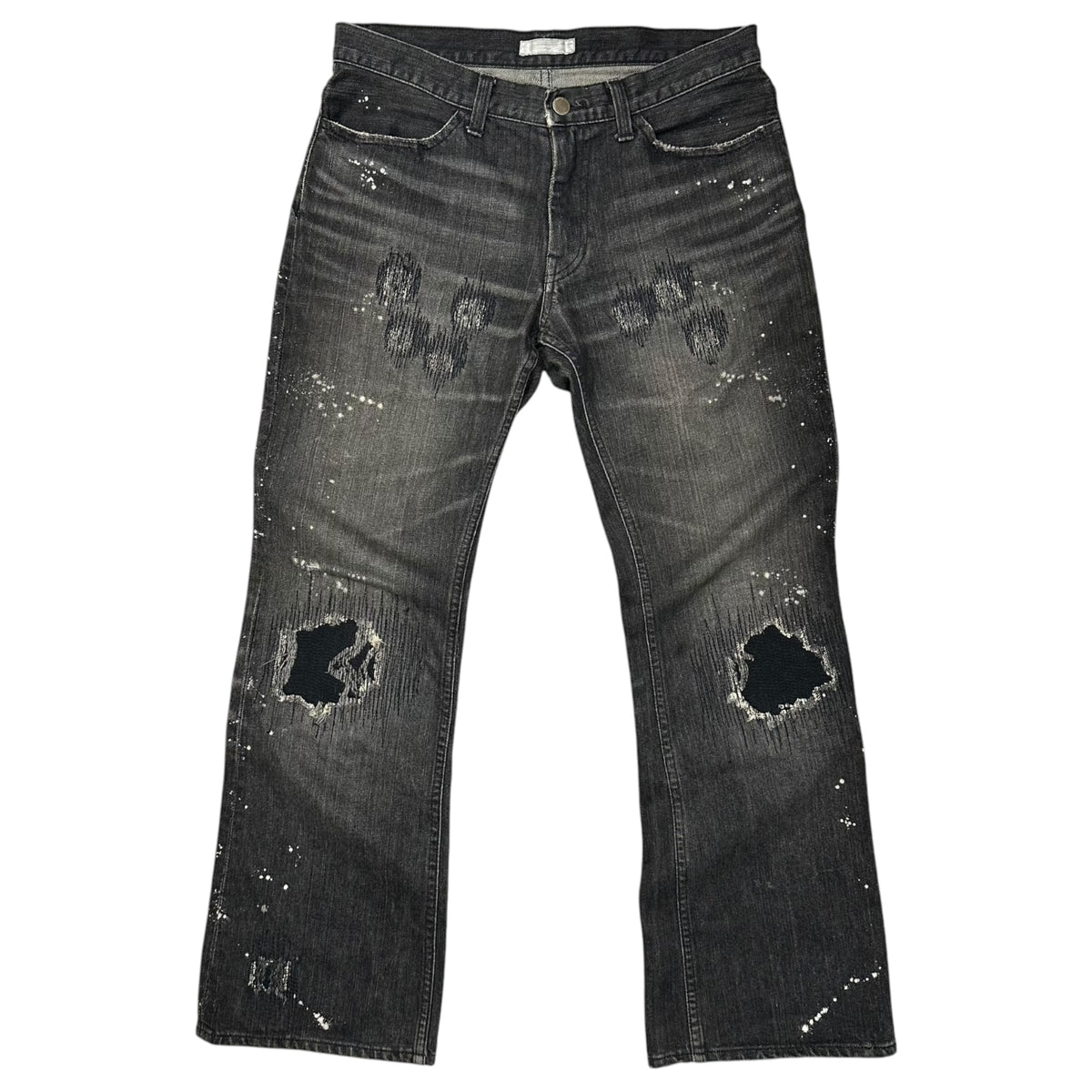 NUMBER (N)INE(ナンバーナイン) 2001AW "STANDARDS" GRANGE DENIM PANTS スタンダード期 グランジ デニム パンツ 1×28 ブラック 00's 本人期