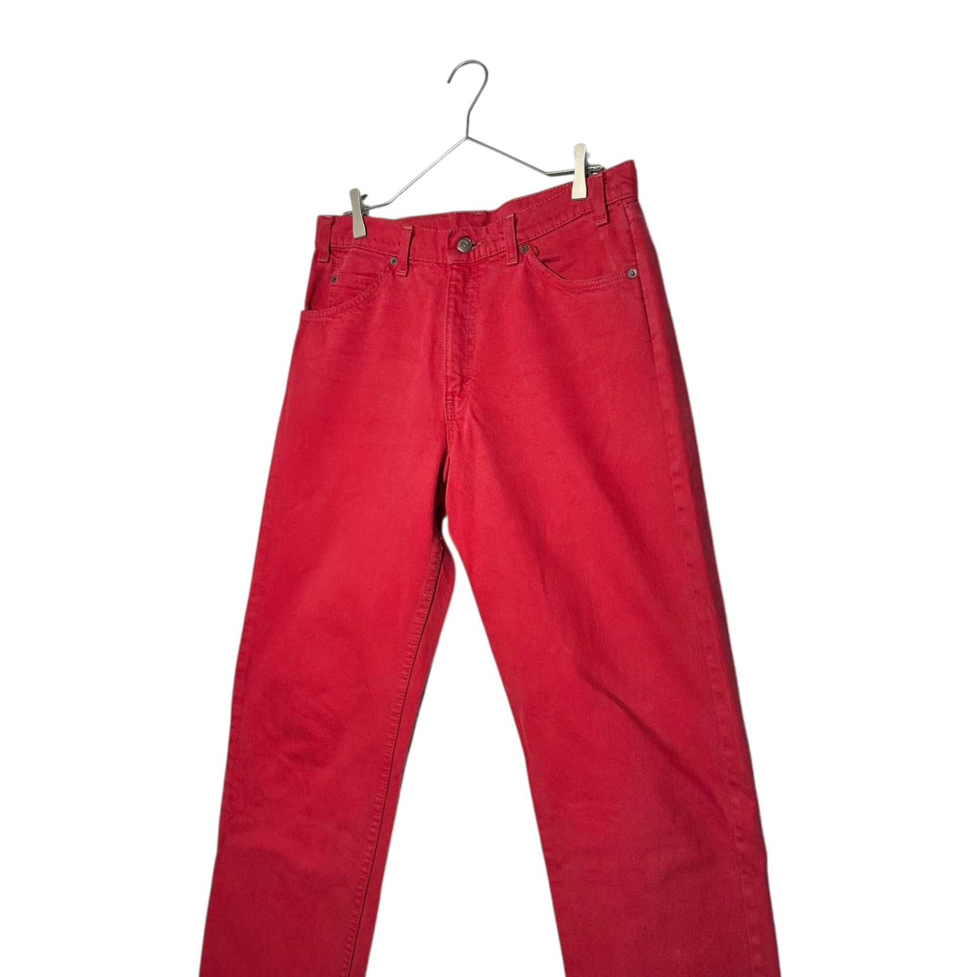 Levi's(リーバイス) 90's 550 USA made RELAXED FIT TAPERED LEG カラー テーパード デニム パンツ 40550-4123 W34 L32 レッド 90年代 1997年製造 オレンジタブ