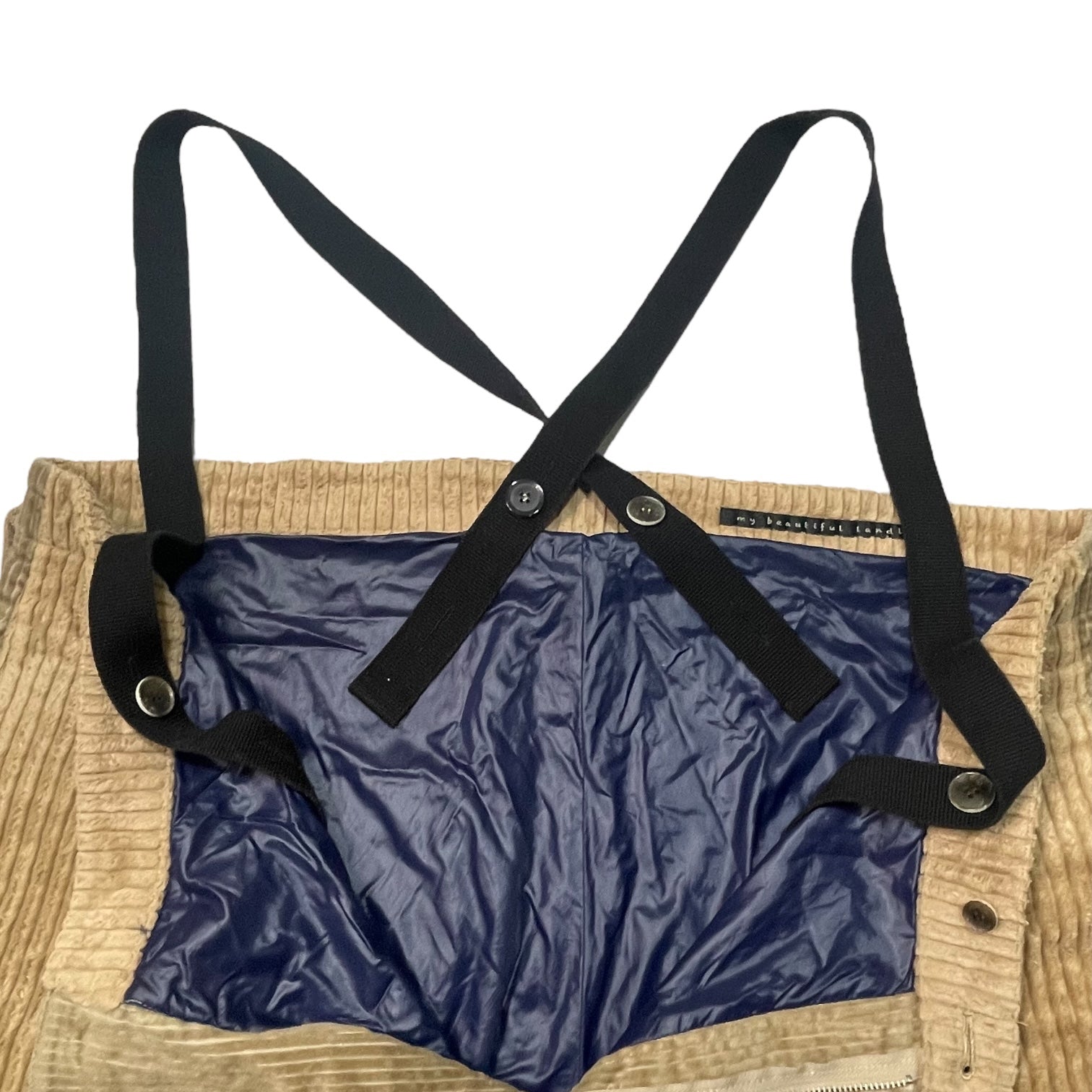 my beautiful landlet(マイビューティフルランドレット) Suspender big corduroy pants サスペンダー ビッグ コーデュロイパンツ WM06-PT162063 SIZE 0 ブラウン