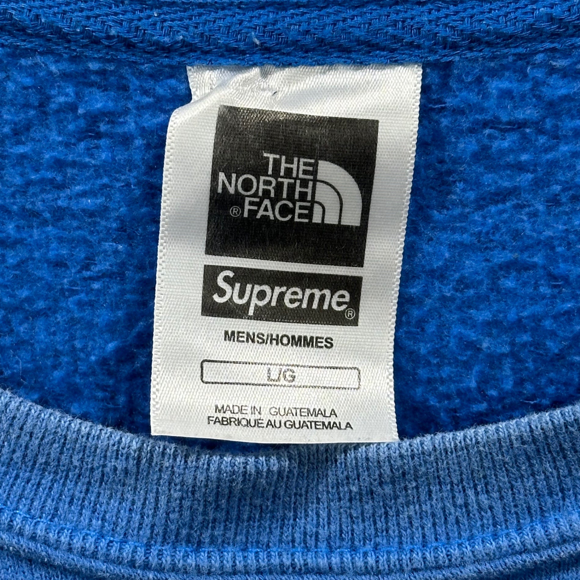 SUPREME×THE NORTH FACE(シュプリーム×ノースフェイス) 17AW Mountain Crewneck Sweatshirt マウンテン クルーネック スウェット NT61701I L ブルー ロゴ コラボ