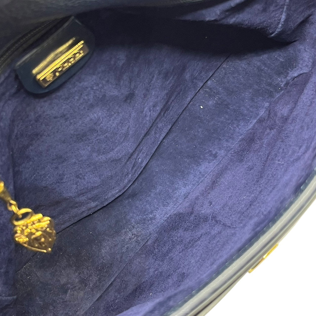 GUCCI(グッチ) Vintage GG Logo Leather Shoulder Bag ヴィンテージ GG ロゴ レザー ショルダー バッグ 001・14・0925 ネイビー OLD
