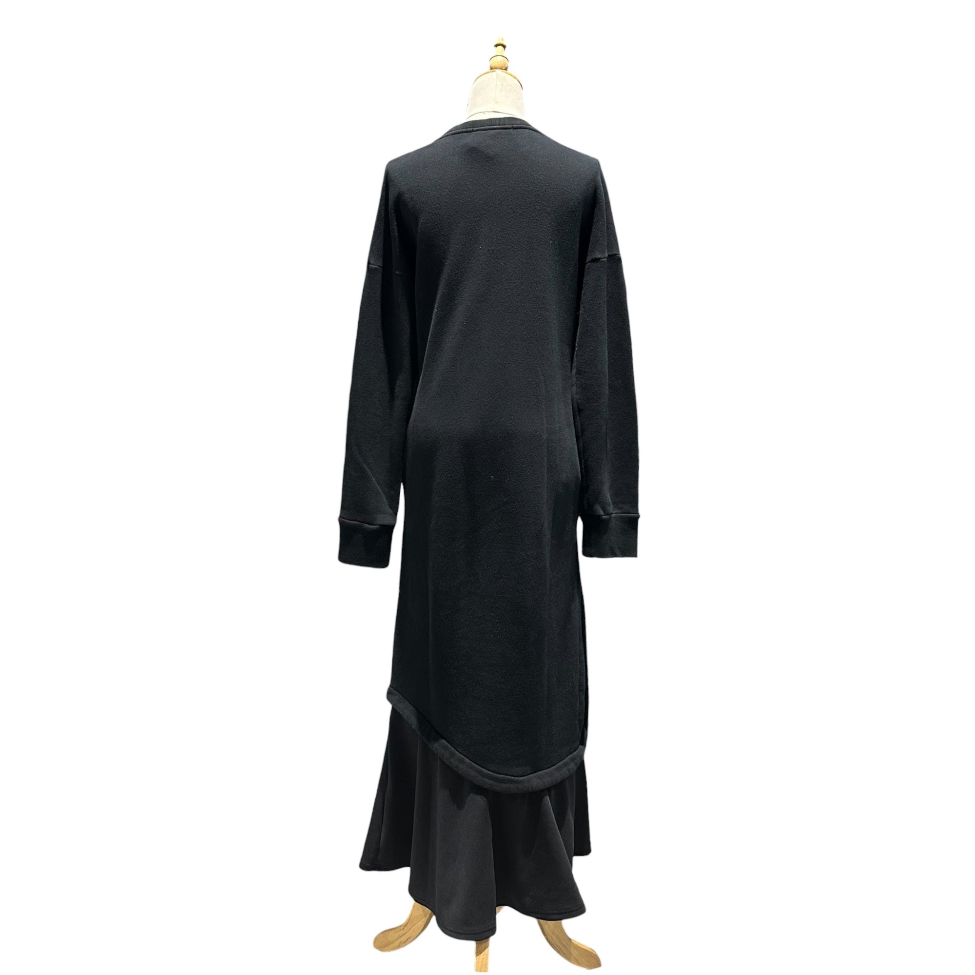 UN3D.(アンスリード) Layered-Touch Sweatshirt Dress レイヤードタッチ スウェット ワンピース 522220300301-02 38(M) ブラック