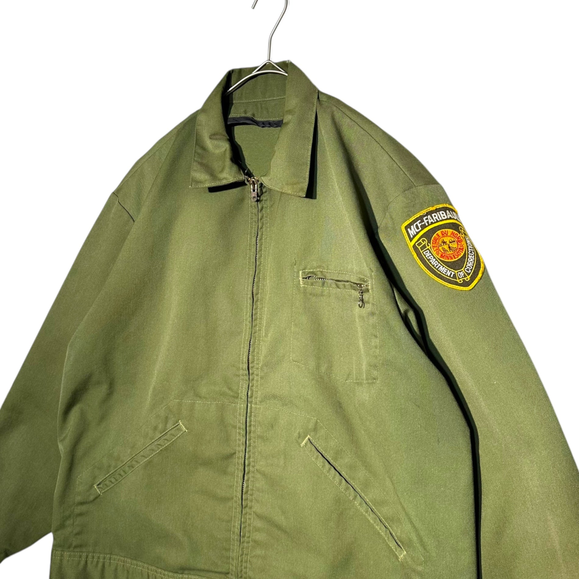 OSHKOSH(オシュコシュ) 70's ~ 80's USA made Military Jacket ミリタリー ジャケット 46R グリーン 70年代~80年代 IDEALジップ ブルゾン MCF - Faribaultワッペン