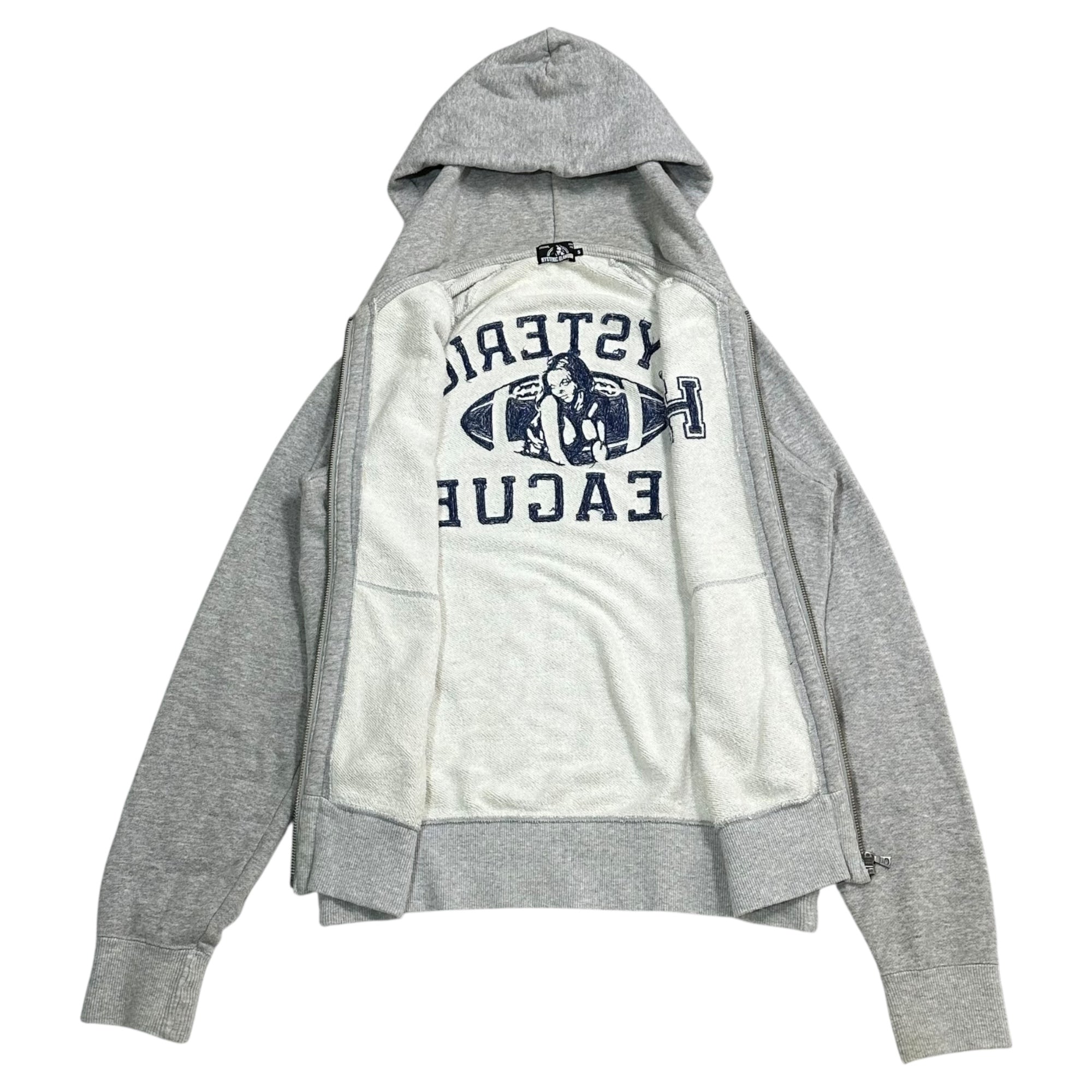 HYSTERIC GLAMOUR(ヒステリックグラマー) 17SS Hiss Girl Embroidered Zip Hoodie ヒス ガール 刺繍 ジップ パーカー 02171CF05 S グレー