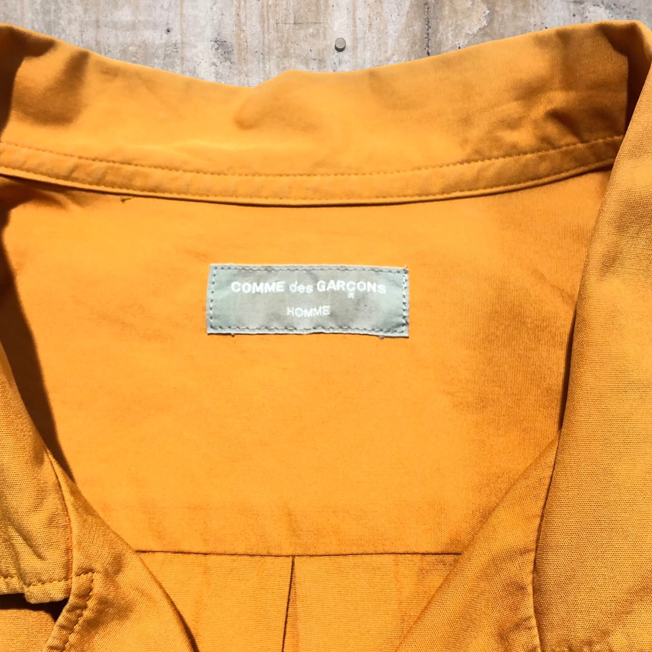 COMME des GARCONS HOMME(コムデギャルソンオム) 90'sブリーチ加工オープンカラーシャツ 表記なし(M程度) オレンジ 田中オム