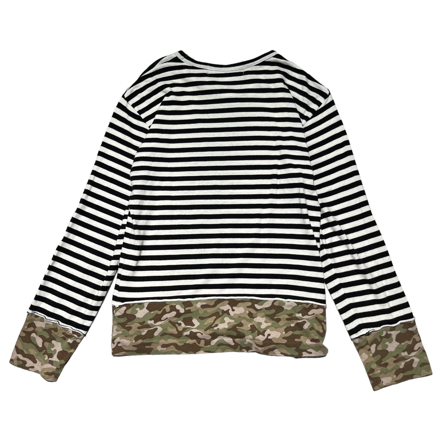 BLACK COMME des GARCONS(ブラックコムデギャルソン) 11AW Logo/border switching long sleeve cut and sew ロゴ/ボーダー 切替 長袖カットソー 1H-T208 S ホワイト×ブラック AD2011