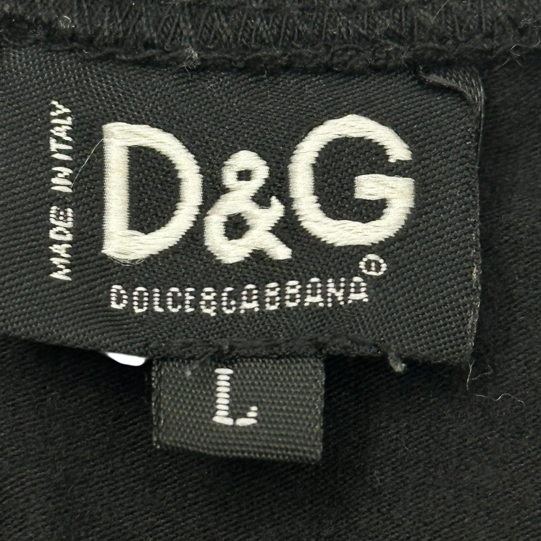 D&G(ディー&ジードルガバドルチェ&ガッバーナ) Logo Stretch Long Sleeve Cut and Sewn ロゴ ストレッチ 長袖 カットソー L ブラック