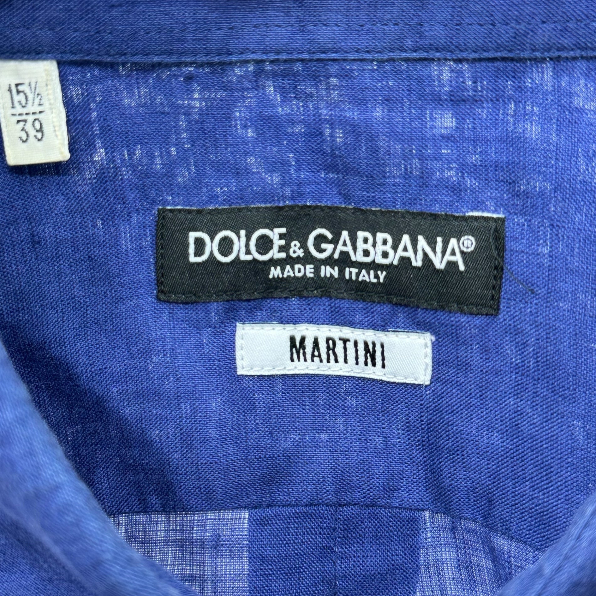 DOLCE&GABBANA(ドルチェ&ガッバーナドルガバ) MARTINI L/S Linen Shirt 長袖 リネン シャツ 39 1/2(M程度) ネイビー