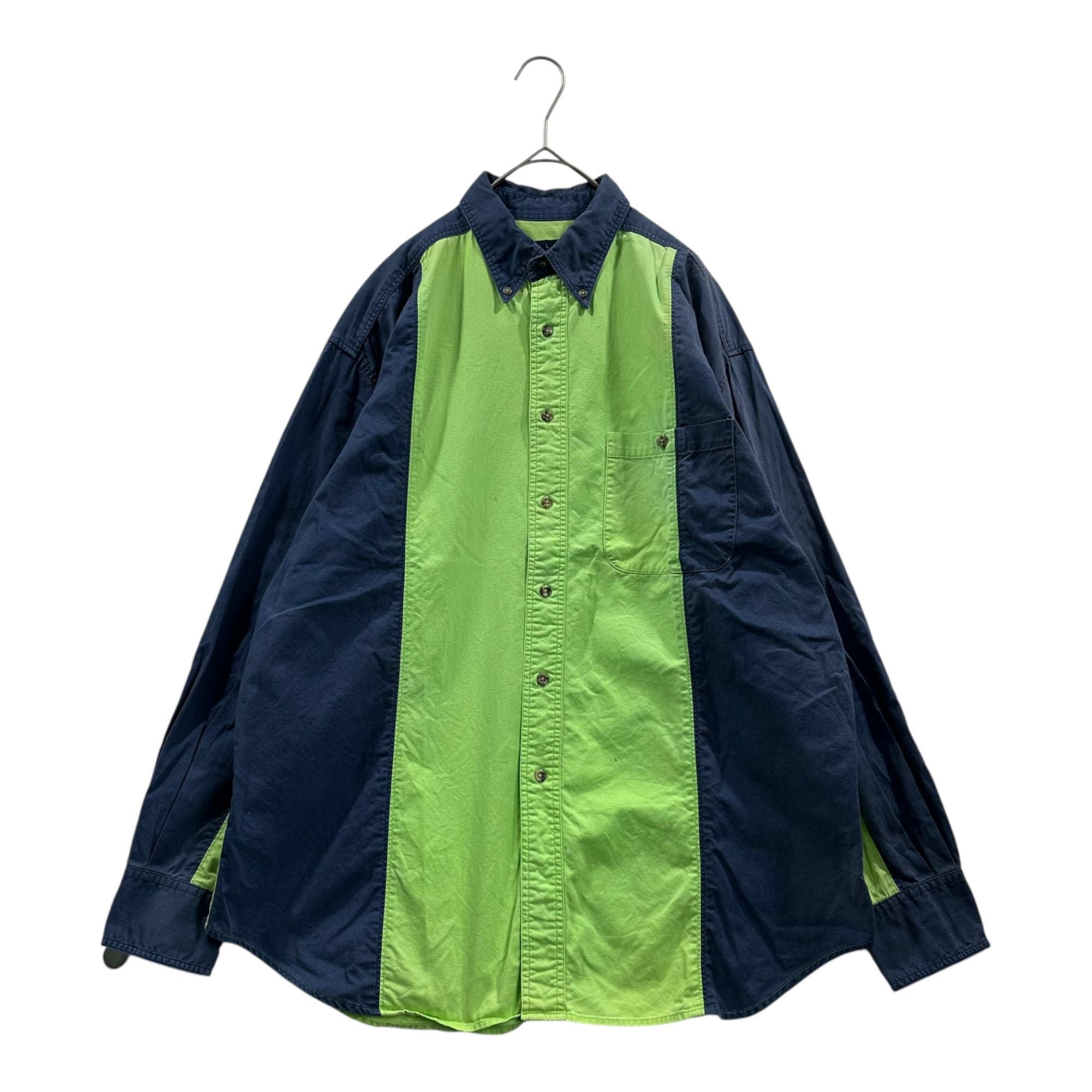WRANGLER(ラングラー) Vintage BD Switch Shirt ヴィンテージ ボタンダウン 切替 シャツ L グリーン×インディゴ