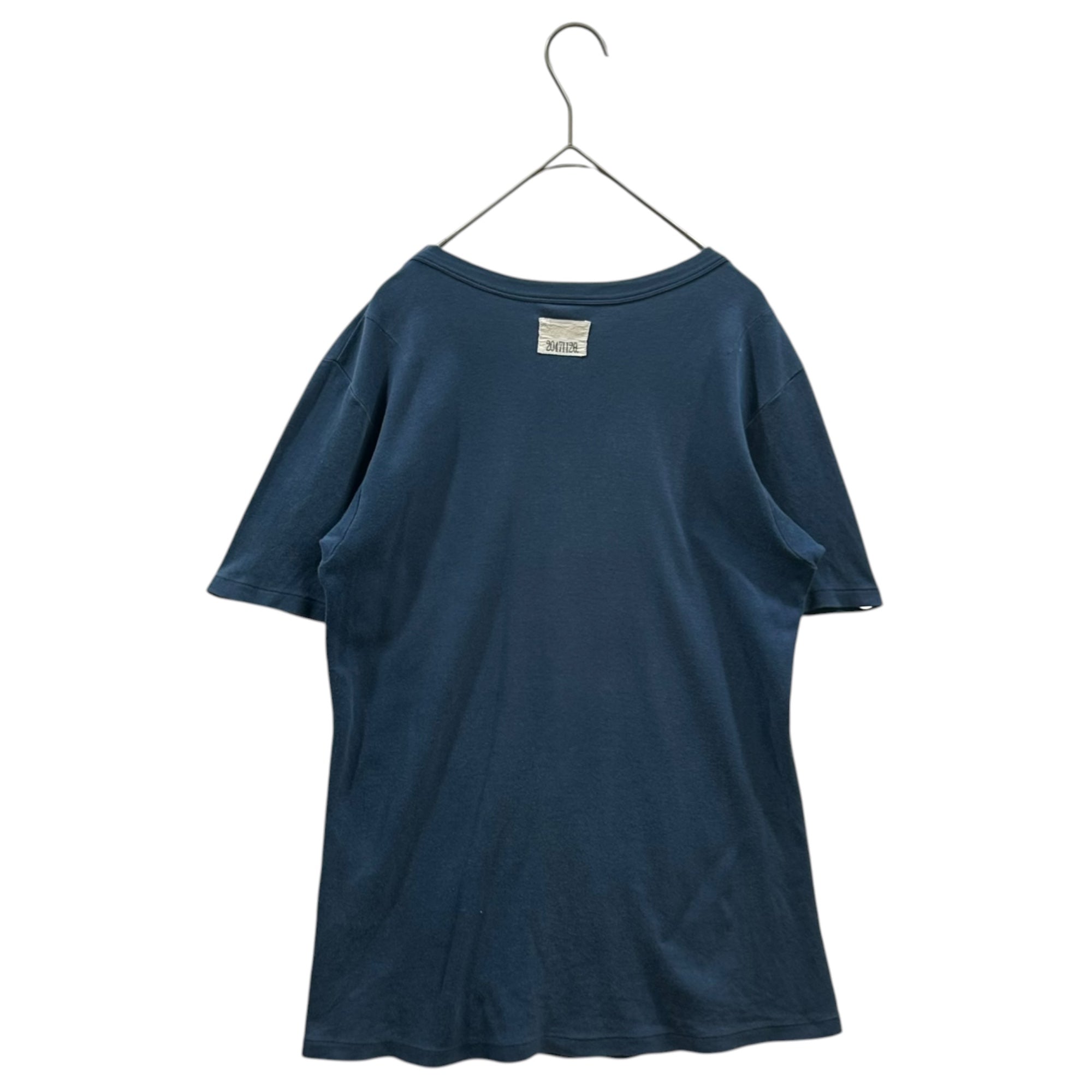 20471120(トゥーオーフォーセブンワンワントゥーオー) 90's One-Shoulder Print Crew Neck T-Shirt 90年代 ワンショルダープリント クルーネック Tシャツ M ブルー×ホワイト アーカイブ