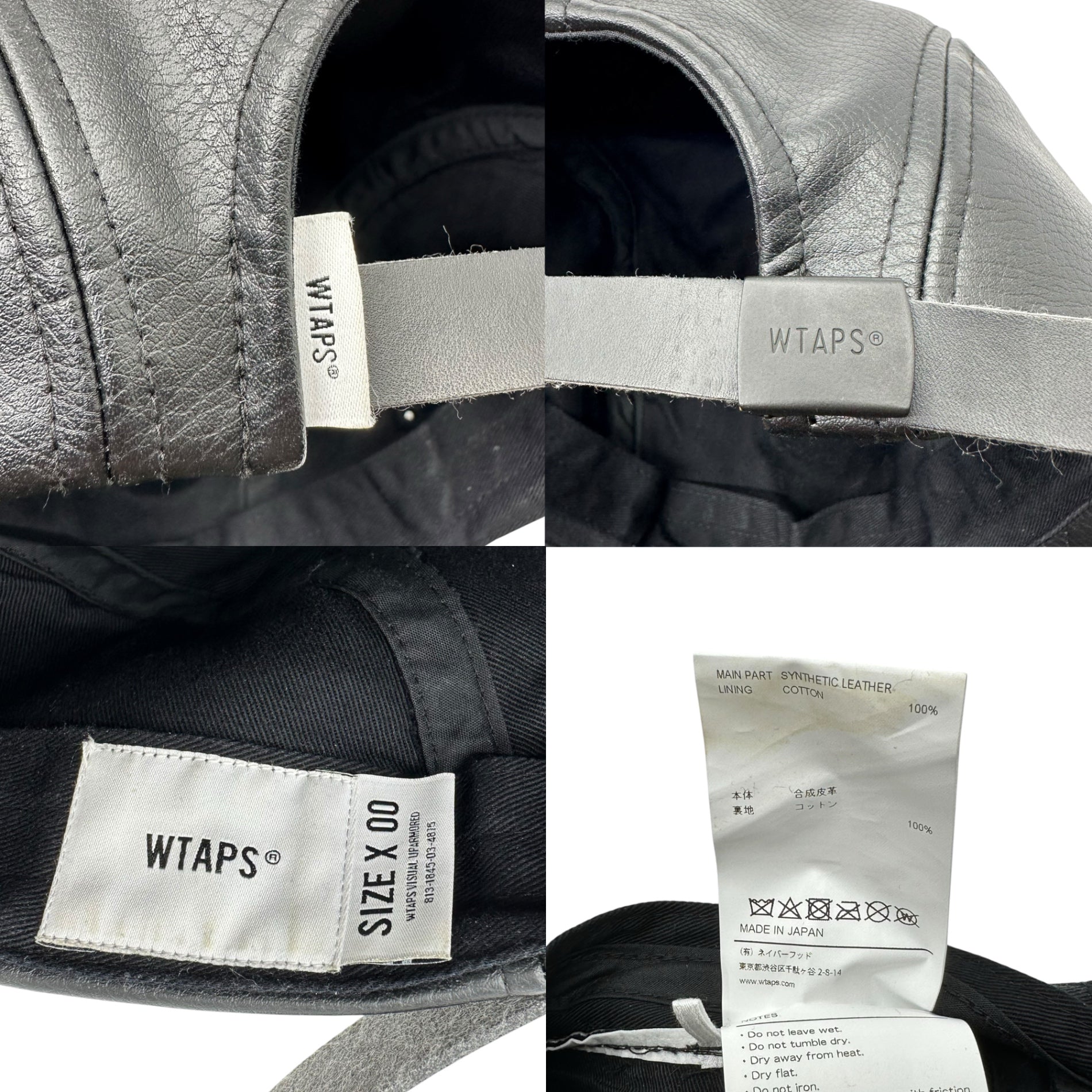 WTAPS(ダブルタップス) 22AW T-5 04/CAP/SYNTHETIC.SIGN 222HCDT-HT13 シンセティック サイン キャップ ブラック 帽子 222HCDT-HT13 ブラック フェイクレザー