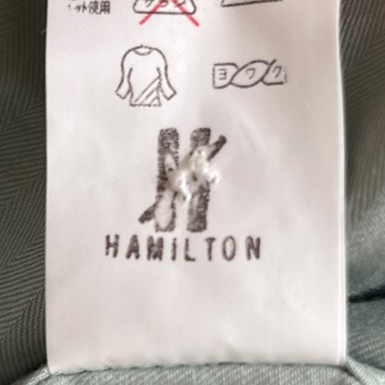 MIYAKE DESIGN STUDIO(ミヤケデザインスタジオ) 80's ~ 90's Flap Pocket Herringbone B/D Shirt フラップ ポケット ヘリンボーン ボタン ダウン シャツ ハミルトン社製 I61208-C M ライトグリーン 80年代~90年代 イッセイミヤケ