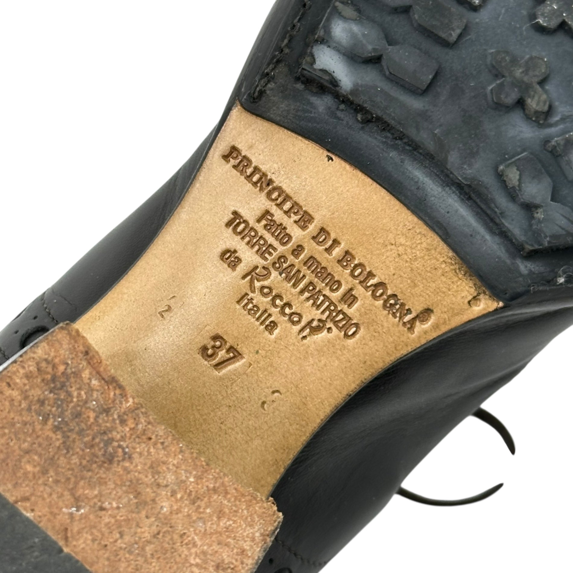 PRINCIPE DI BOLOGNA(プリンチペ ディ ボロー二ャ) Toe tip heel leather shoes トゥチップ ヒール レザーシューズ 37(23.5cm程度) ブラウン アッシュペーフランス取扱
