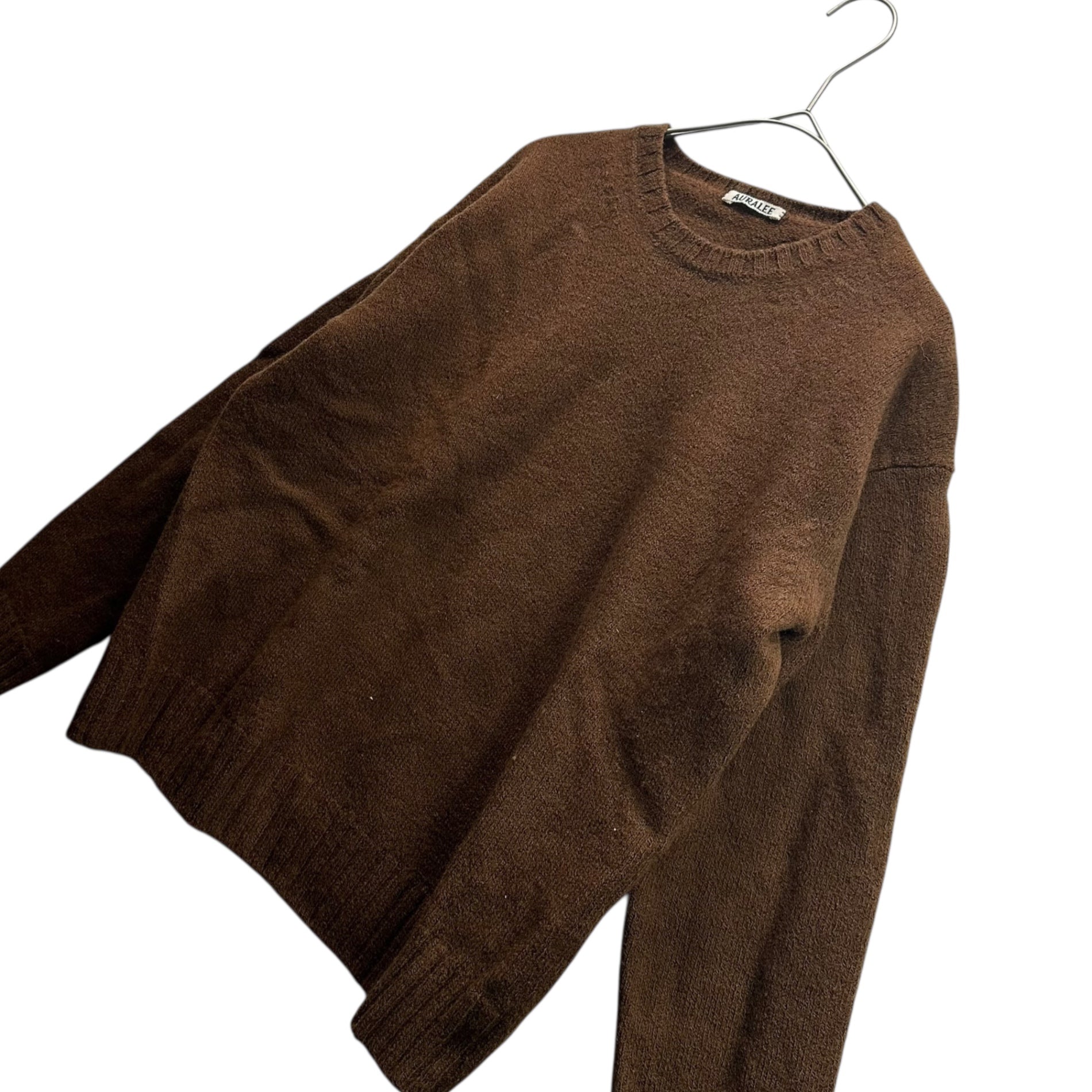 AURALEE(オーラリー) 18AW UNEVEN WOOL CORD P/O アンイーブン ウール コード プルオーバー ニット A8AP03WC 1(レディースM、メンズXXS程度) ブラウン