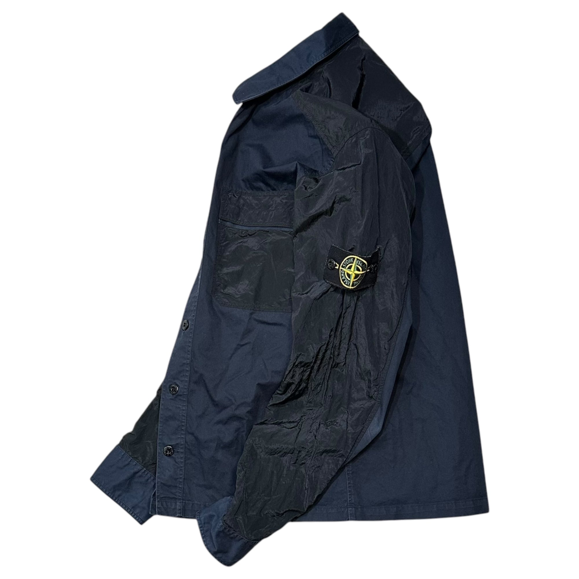 STONE ISLAND(ストーンアイランド) 2013SS Cotton Nylon Metal Military Shirt コットン ナイロンメタル ミリタリー シャツ 581511516 S ネイビー ジャケット