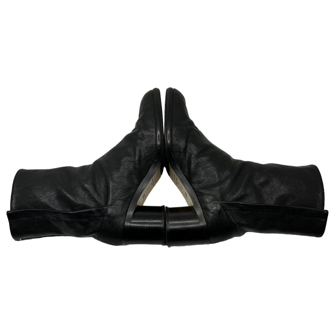 MAISON MARGIELA(メゾンマルジェラ) 21SS TABI BOOTS 足袋 ブーツ シボ革 ヒール S57WU0220 SIZE 39(24.5~25.0程度) ブラック 箱付