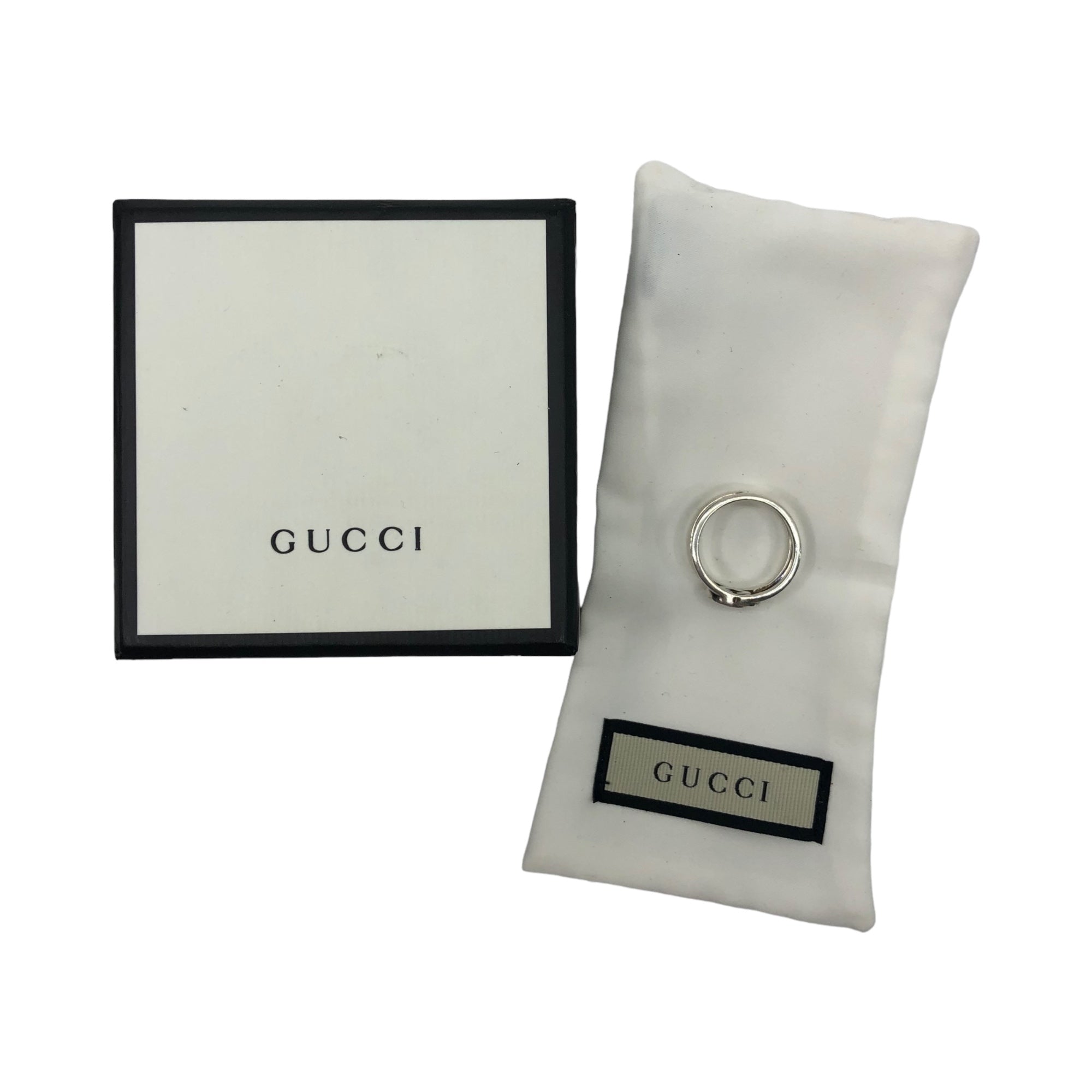 GUCCI(グッチ) INTERLOCKING インターロッキングG ワイド GG ロゴ リング 指輪 295716 J8400 8106 21(約20号) シルバー silver925
