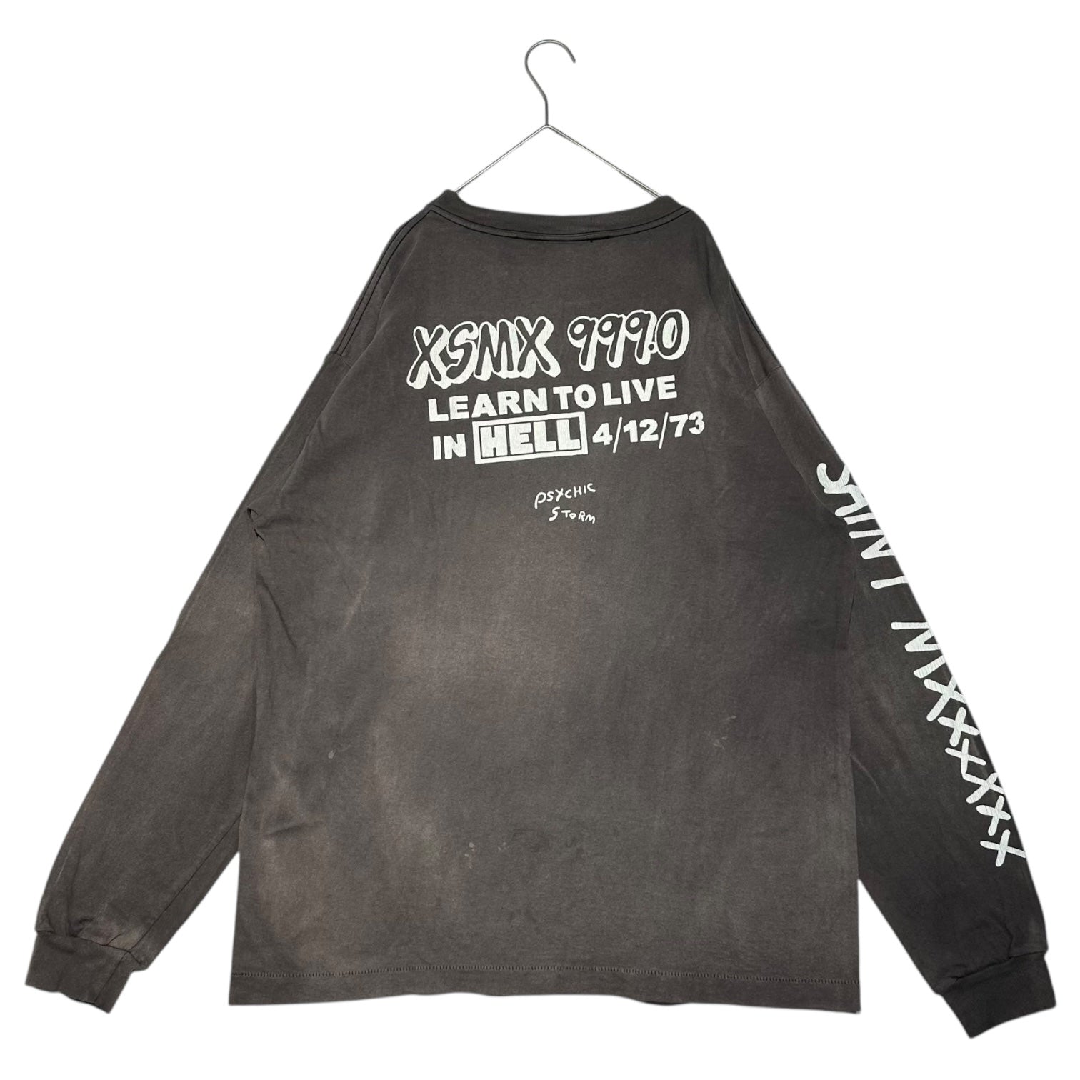 SAINT MICHAEL(セントマイケル) LS TEE SHEEP GORILLA 長袖 Tシャツ 羊 ゴリラ プリント ロンT SM-A21-0000-016 L ブラック