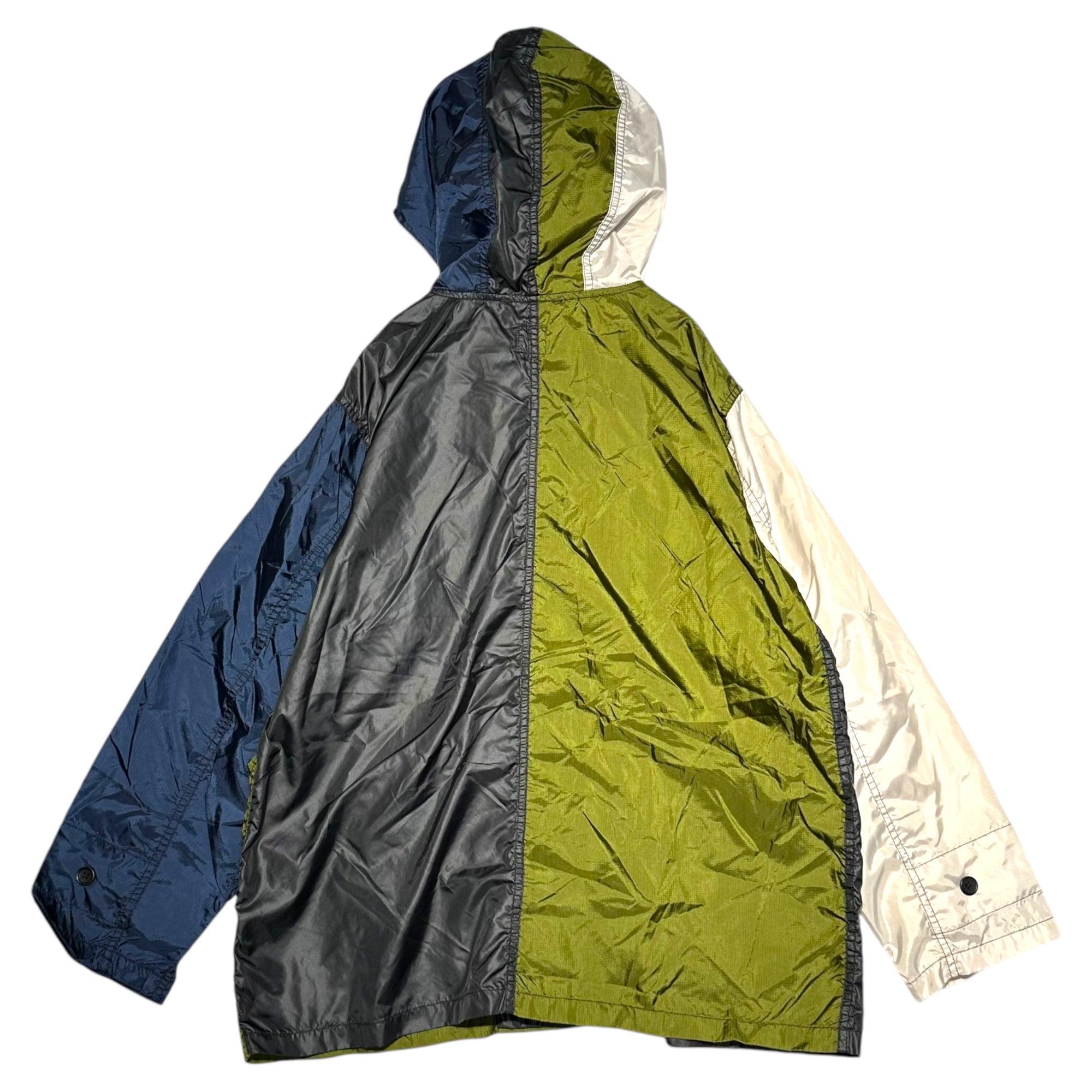 AiE(エーアイイー) Krazy Parka nylon クレイジー パーカー ナイロン S カーキ×ネイビー×ライトグレー マウンテンパーカー マルチ パッチワーク