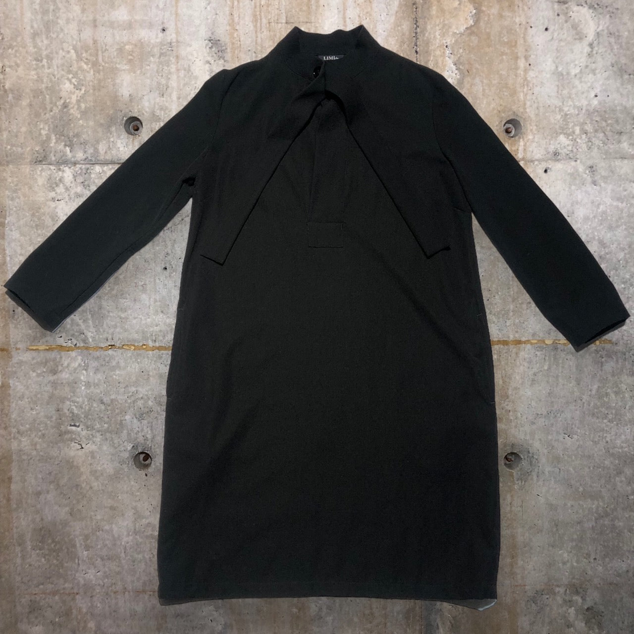 LIMI feu(リミフゥ) ウールギャバワンピース LD-D01-100 S ブラック