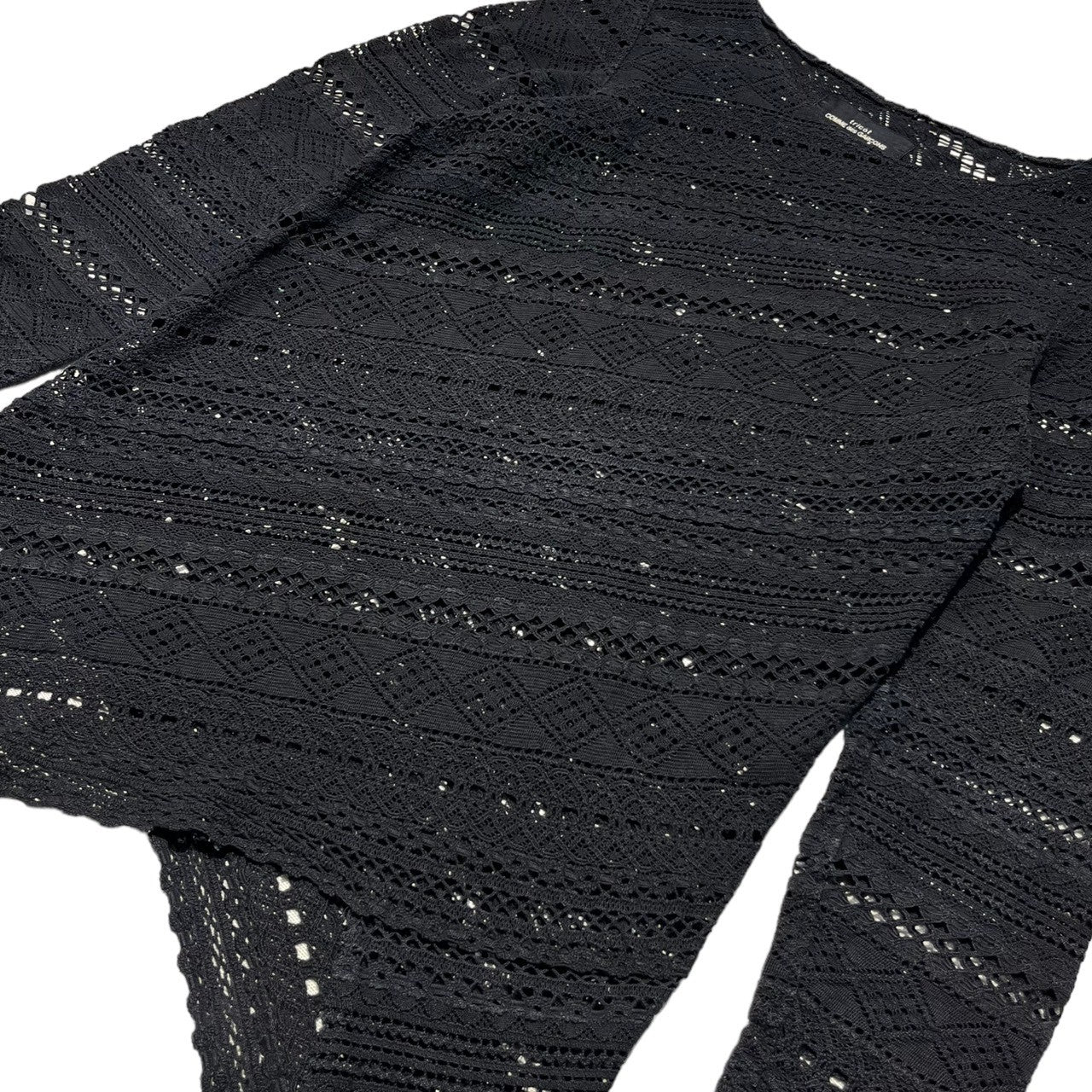 tricot COMME des GARCONS(トリココムデギャルソン) Old lace pullover cut and sew オールド レース プルオーバー カットソー メッシュ ブラック