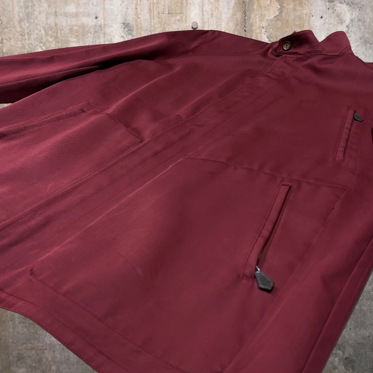 HERMES(エルメス) water repellent stand collar coat/撥水スタンドカラーコート/コットンコート 52(XLサイズ程度) ワインレッド 2004~2009年モデル