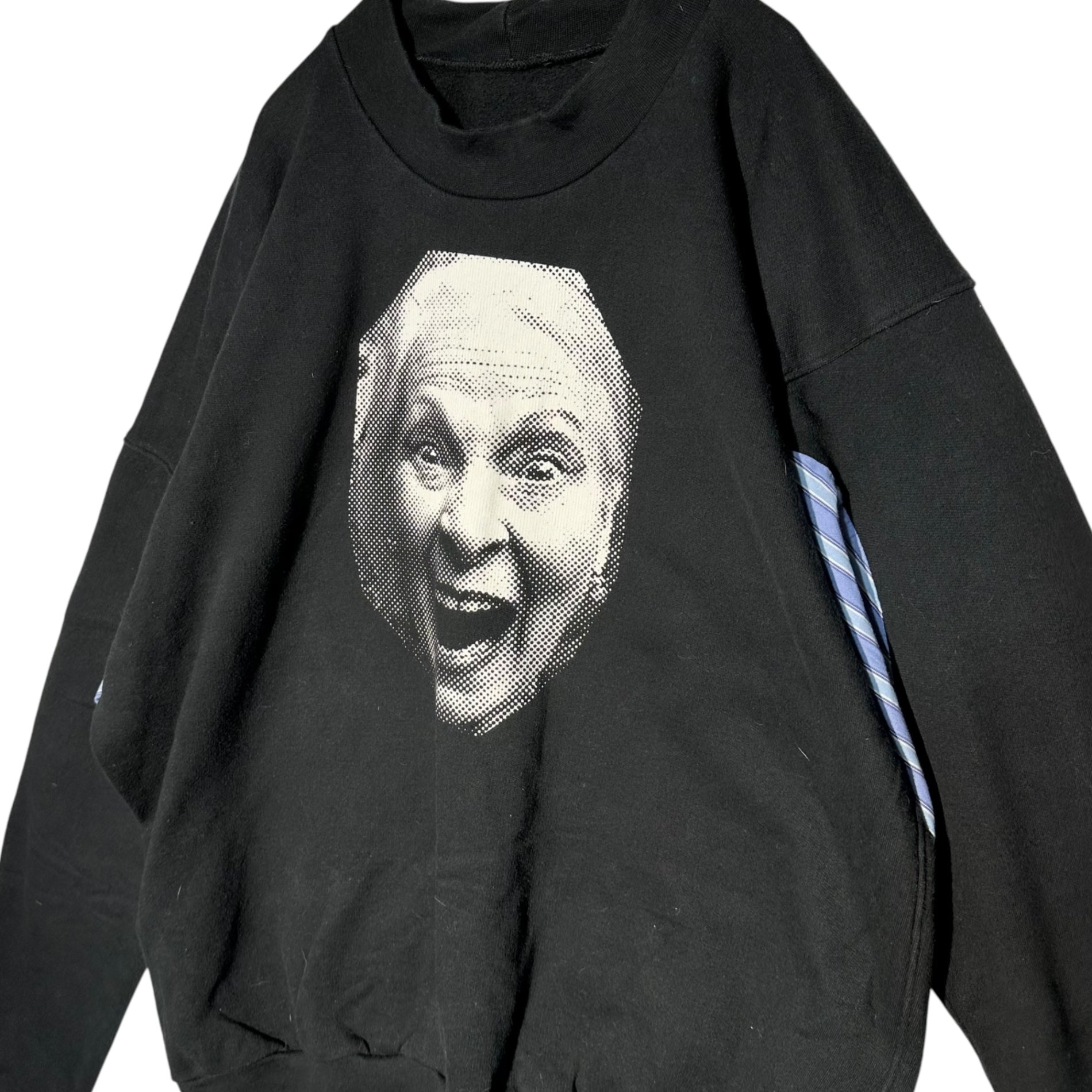 Vivienne Westwood(ヴィヴィアンウエストウッド) "worlds end" Face print switching sweatshirt ワールドエンド フェイス プリント 切替 スウェット S ブラック×ブルー 日本未発売モデル