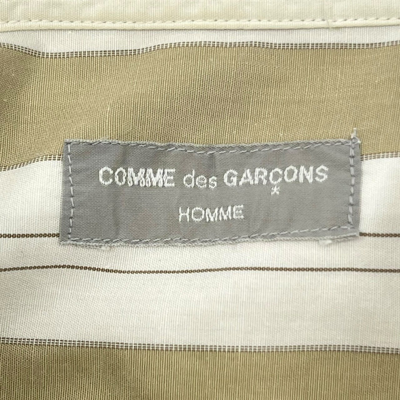 COMME des GARCONS HOMME(コムデギャルソンオム) 80~90's Big silhouette cotton striped shirt ビッグシルエット コットン ストライプ シャツ 川久保玲 本人期 HB-026300 FREE ベージュ×ホワイト AD1989