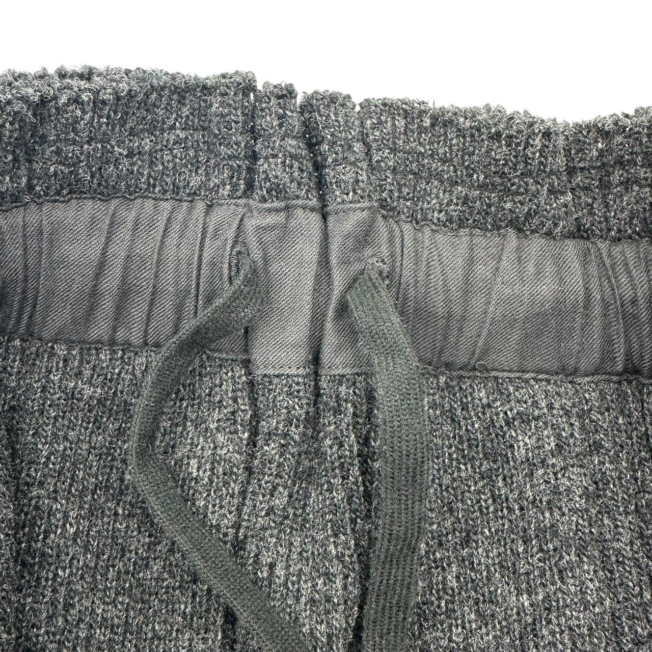 COMME des GARCONS(コムデギャルソン) 02AW Vintage Pants style design wool nylon open cut long flared skirt パンツ風 デザイン ウール ナイロン 切りっ放し ロング フレア スカート GG-S049 M グレー AD2002