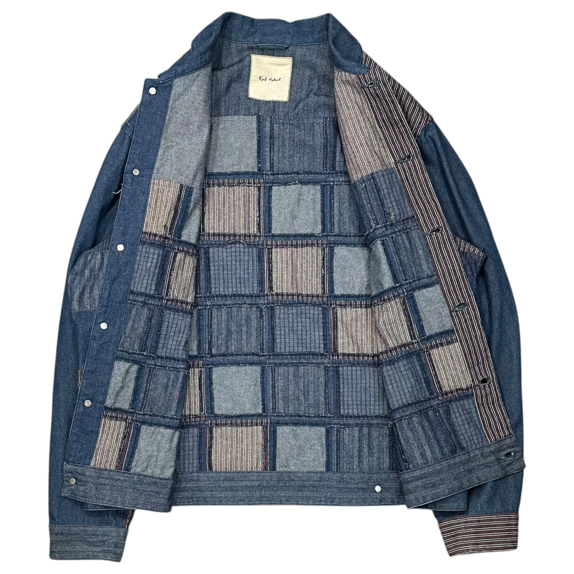 Karl Helmut(カールヘルム) Patchwork Denim Jacket パッチワーク デニム ジャケット P031IFJM03 B FREE インディゴ×レッド PINK HOUSE