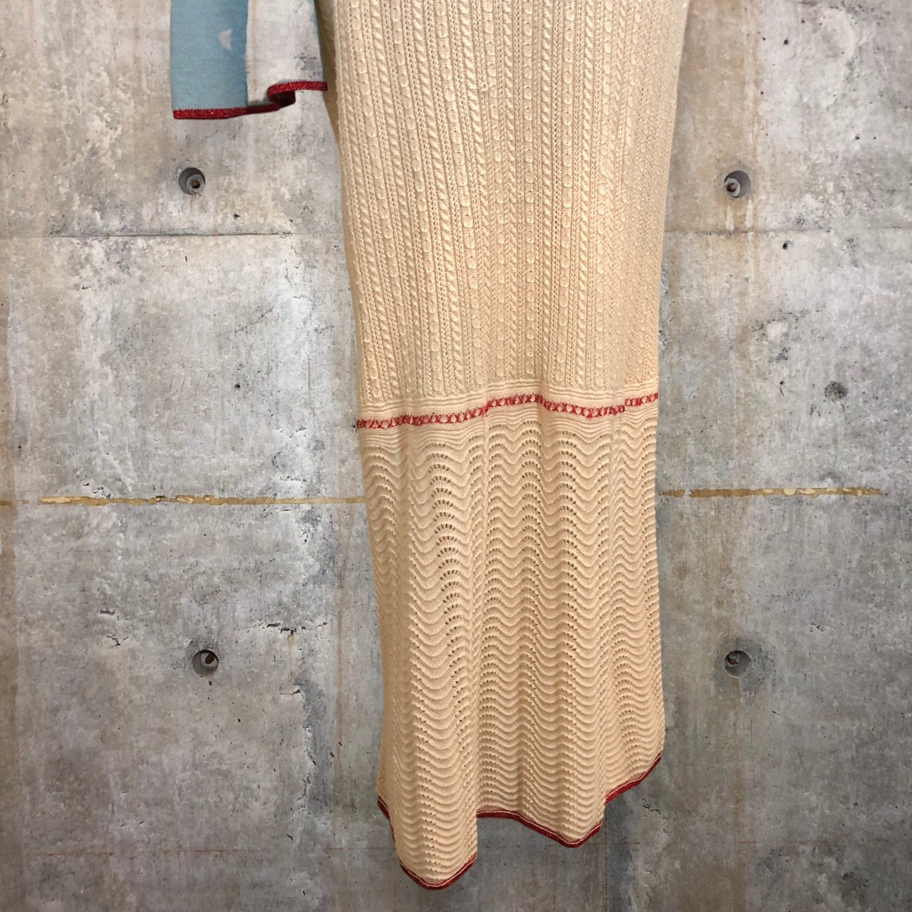 mame kurogouchi(マメクロゴウチ) 18SS mame Nostalgic Pattern Knit Dress/ワンピース/ドレス MM18SS-KN040 1 ブルー