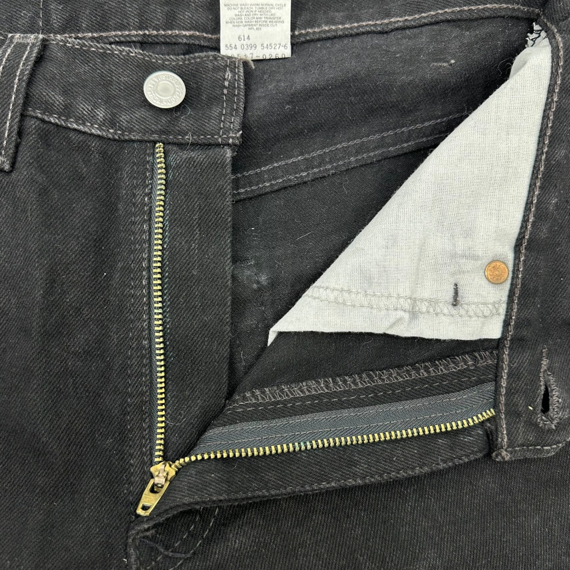Levi's(リーバイス) 90's 517 USA made Black Denim bootsCut Pants 後染め ブラック ブーツカット フレア デニム パンツ 517-0260 W29 L30 ブラック 90年代 USA製 裏ボタン554