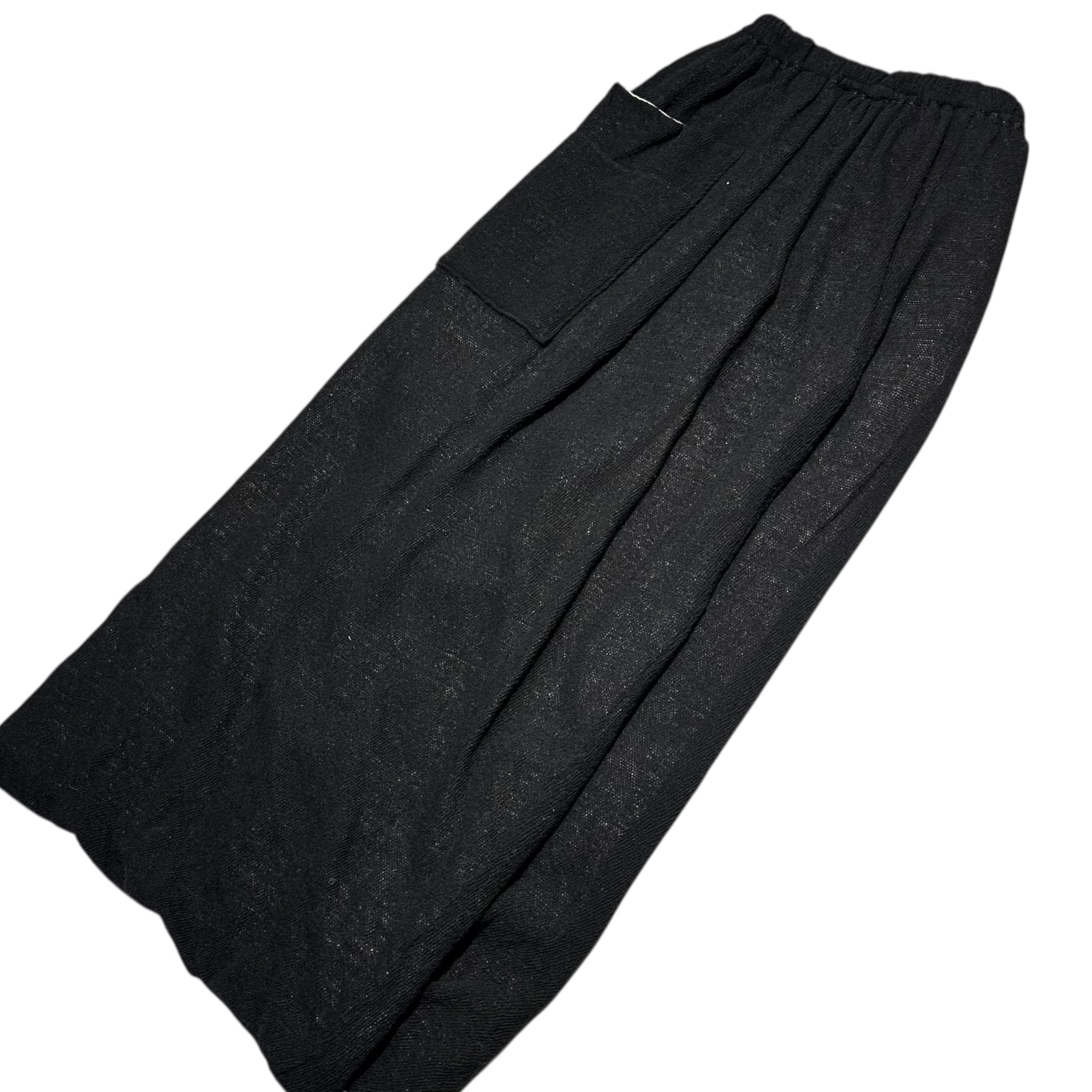 HAI SPORTING GEAR ISSEY MIYAKE(ハイスポルティングギア イッセイミヤケ) Vintage Knit Slit Long Skirt ヴィンテージ ニット スリット ロング スカート A-110 955548 FREE ブラック
