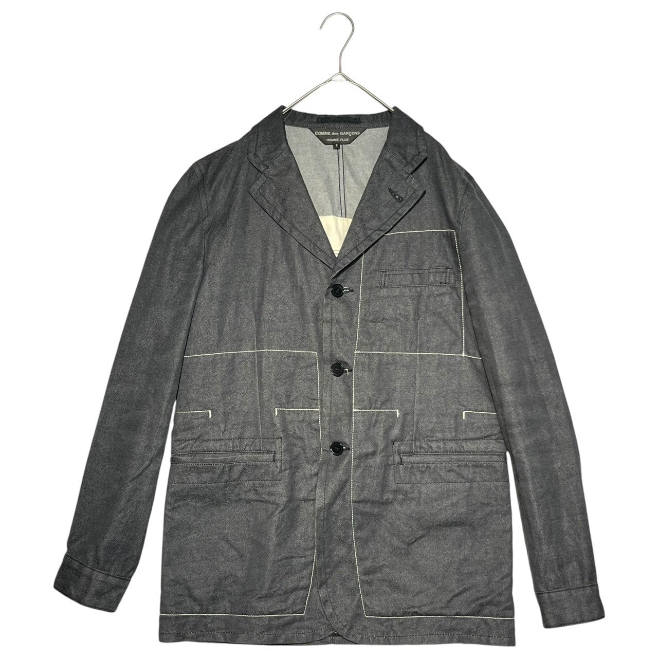 COMME des GARCONS HOMME PLUS(コムデギャルソンオムプリュス) 04SS Distressed back stitch  tailored jacket 背面ダメージ加工 ステッチ テーラードジャケット PM-J057 S ブラック AD2003 Simple & ...