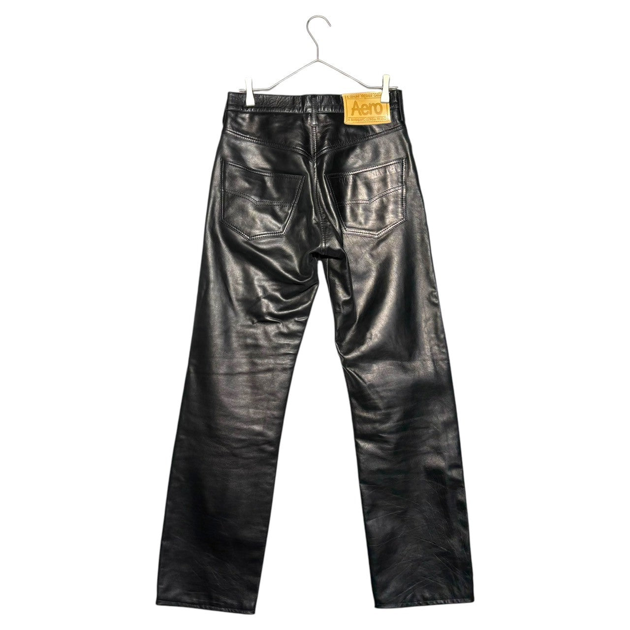 Aero(エアロ) Leather biker pants レザー バイカー パンツ 28 ブラック
