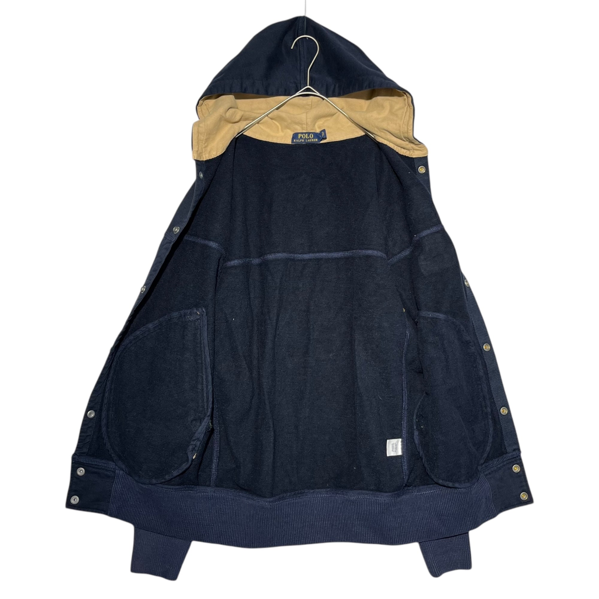 POLO RALPH LAUREN(ポロラルフローレン) Snap button P emblem hoodie スナップボタン Pワッペン パーカー S ネイビー