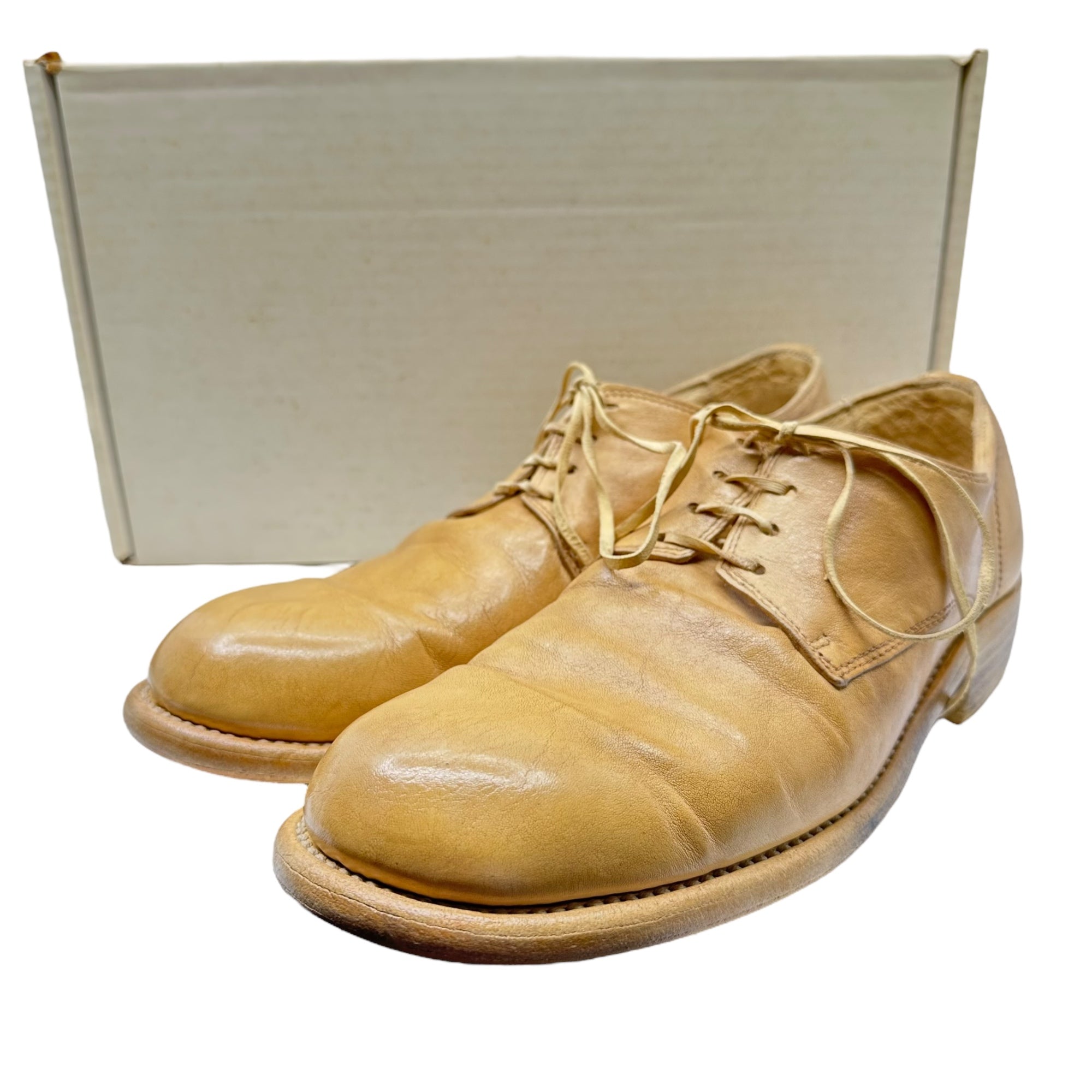 GUIDI(グイディ) DONKEY FULL GRAIN ダービー シューズ 992 41(26.5cm程度) ベージュ レザー シューズ 革靴 箱付