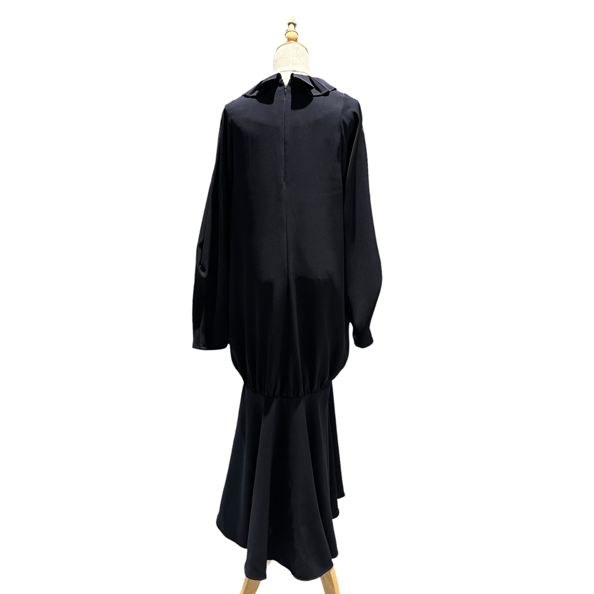 ENFOLD(エンフォルド) 2024SS NECK-PLEATS DRESS ネック プリーツ ドレス ワンピース 300HS733-0820 38(M程度) ネイビー