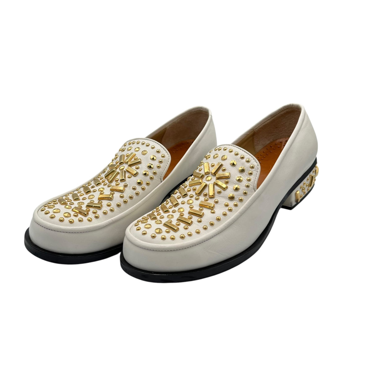 COMME des GARCONS HOMME PLUS(コムデギャルソンオムプリュス) 2007SS ”Golden boy” Studded Loafers ゴールデンボーイ スタッズ ローファー PS-K103 25cm ホワイト 00's 革靴 レザー