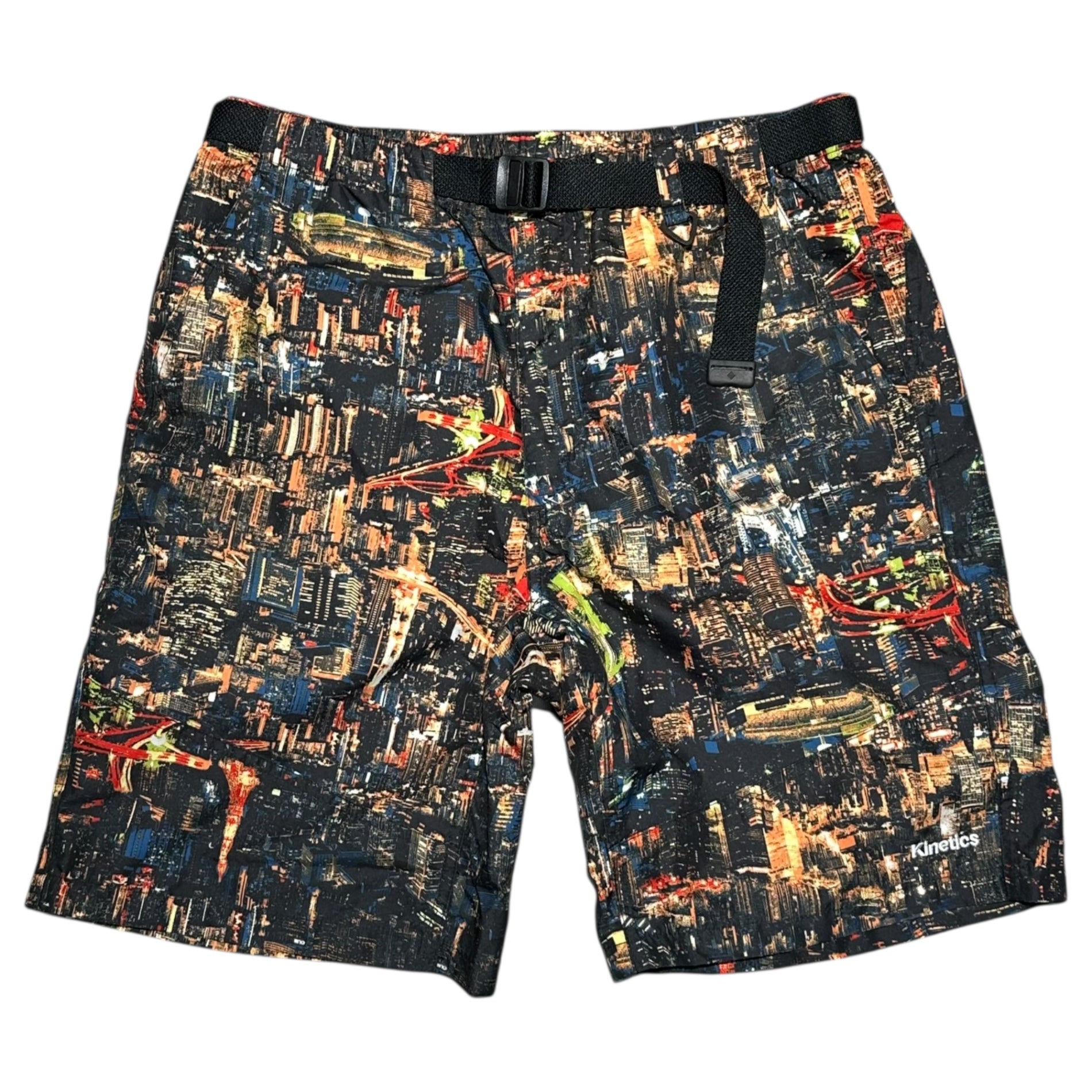 Columbia×Kinetics(コロンビア×キネティクス) 16SS ”Night Scene” Pliny Peak Jacket & Pliny Peak Short プリニーピークジャケット プリニーピークショーツ PM3681 M ブラック×マルチ マウンテンパーカー ショーツ 夜景 セットアップ 上下