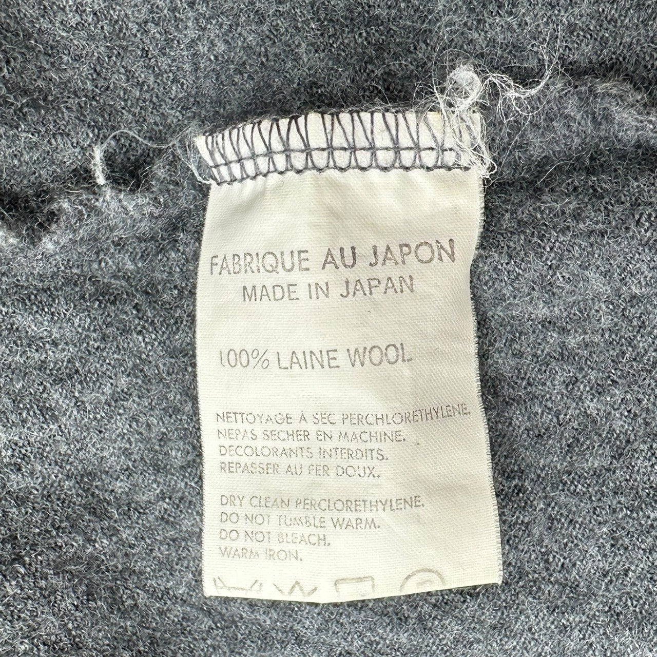 Y's for men(ワイズフォーメン) 93AW Crew Neck Wool Knit Sewn クルーネック ウール タイト ニットソー MP-T32-102 表記無(XS程度) グレー 90's 90年代 ヴィンテージ ニット カットソー