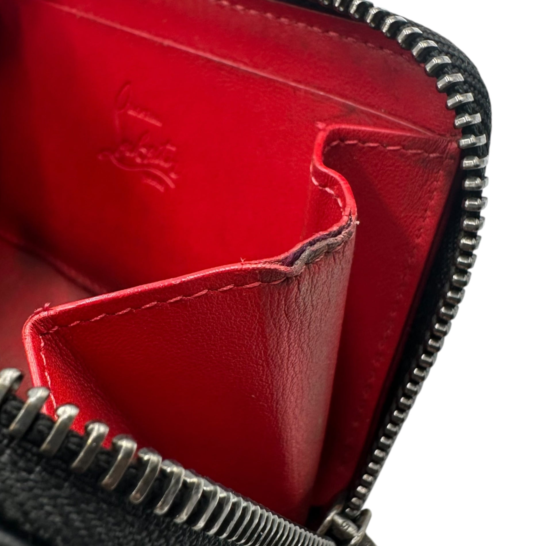 Christian Louboutin(クリスチャンルブタン) Spike Panettone Leather Coin Case スパイク パネトーネ レザー コインケース ブラック