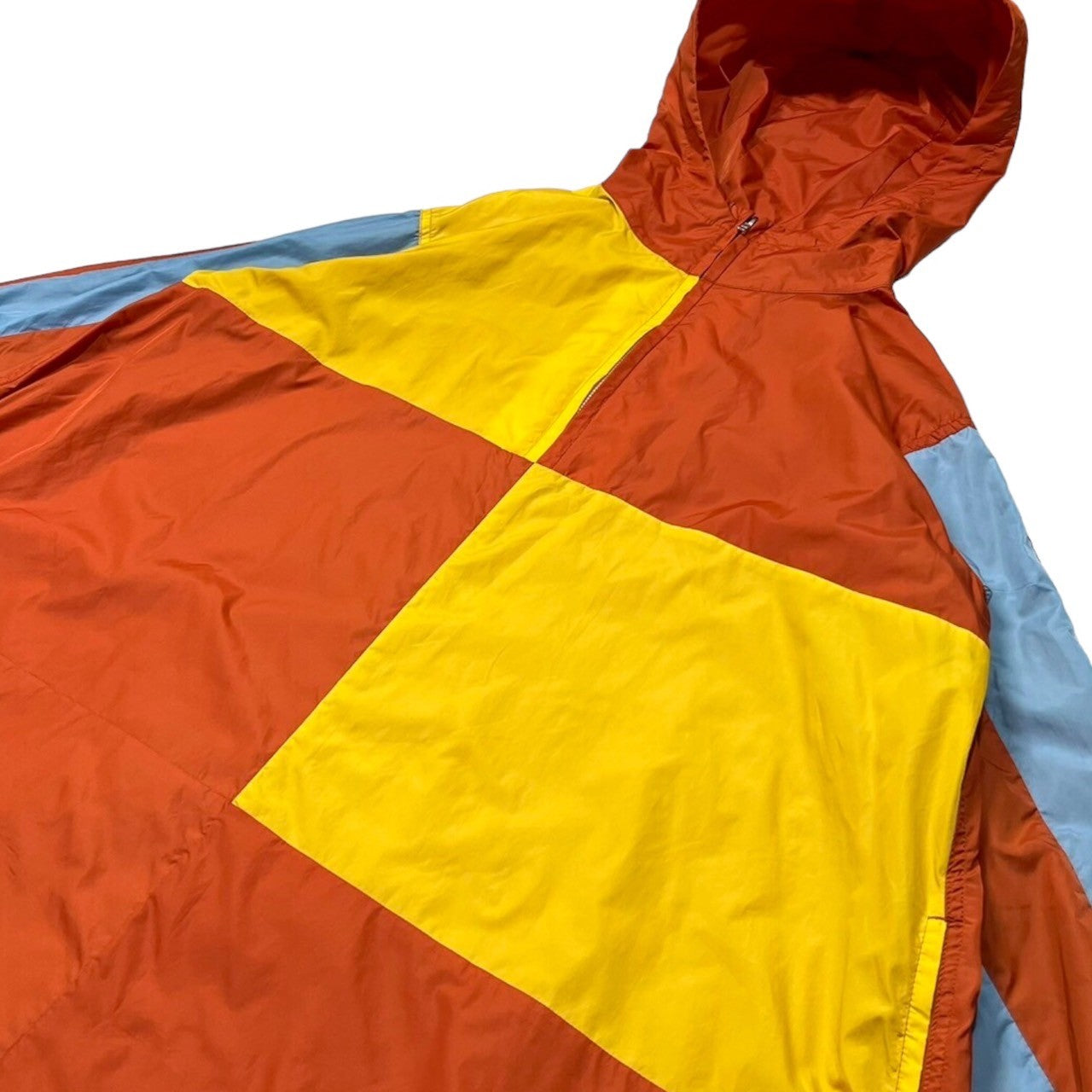 COMME des GARCONS SHIRT boys(コムデギャルソンシャツボーイズ) 19SS panel design anorak coat/パネルデザインアノラックコート/ナイロン S27934 SIZE XS オレンジ×イエロー×ライトブルー