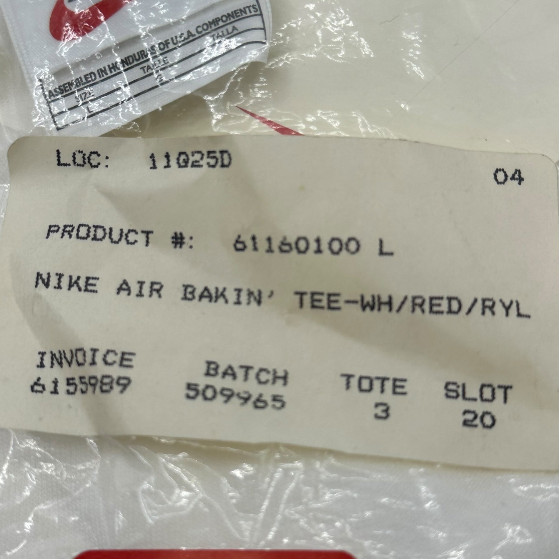NIKE(ナイキ) 1996 AIR BAKIN Fire Pattern Vintage T-Shirt エア ベイキン ファイアーパターン ヴィンテージ Tシャツ 661160-100 L ホワイト 90's 90年代