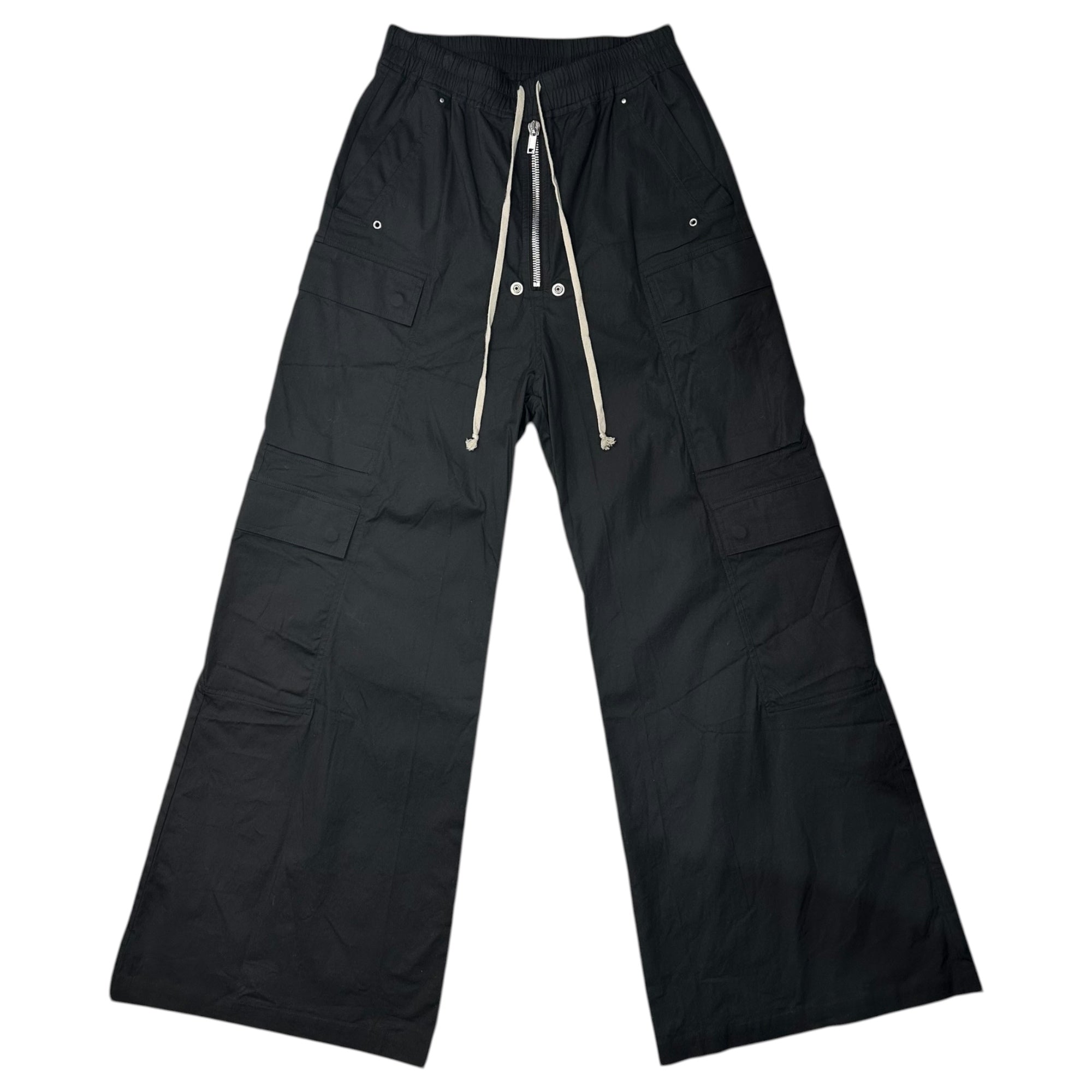 Rick Owens(リックオウエンス) 25SS Cargobelas Pants カーゴベラ パンツ ロング RU01E5339-TE 48 ブラック コットン ストレッチ ポプリン