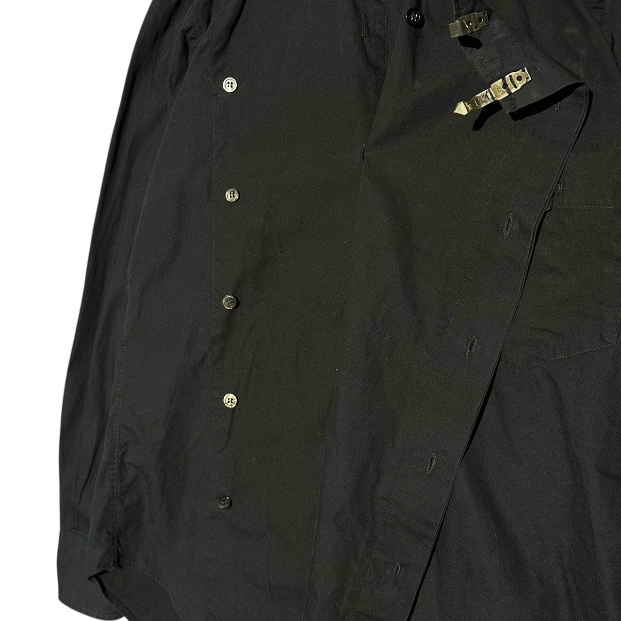 yuji yamada(ユージヤマダ) 90's Front hook design long sleeve shirt 90年代 フロント フック デザイン 長袖 シャツ ブラック